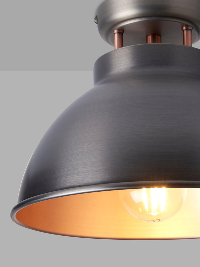 John Lewis Baldwin semi flush ceiling light antique metallic finish, UK version