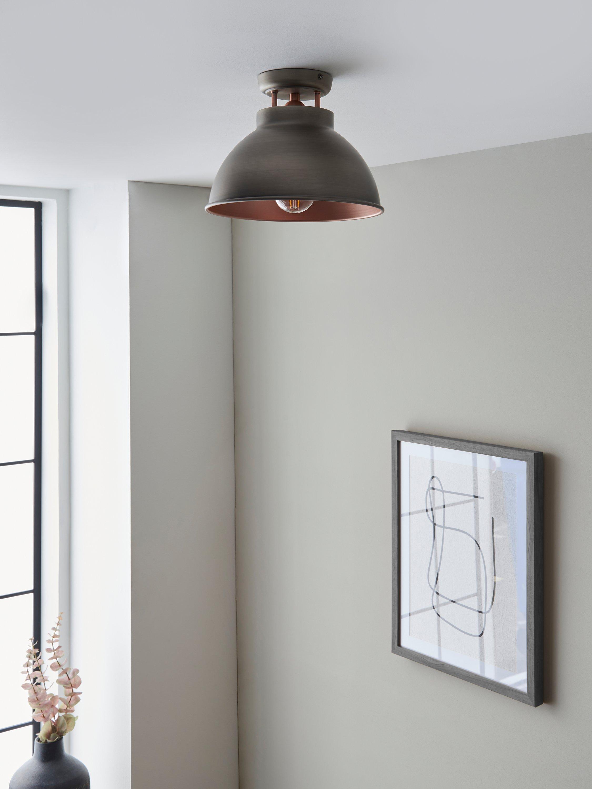 John Lewis Baldwin semi flush ceiling light antique metallic finish, UK version