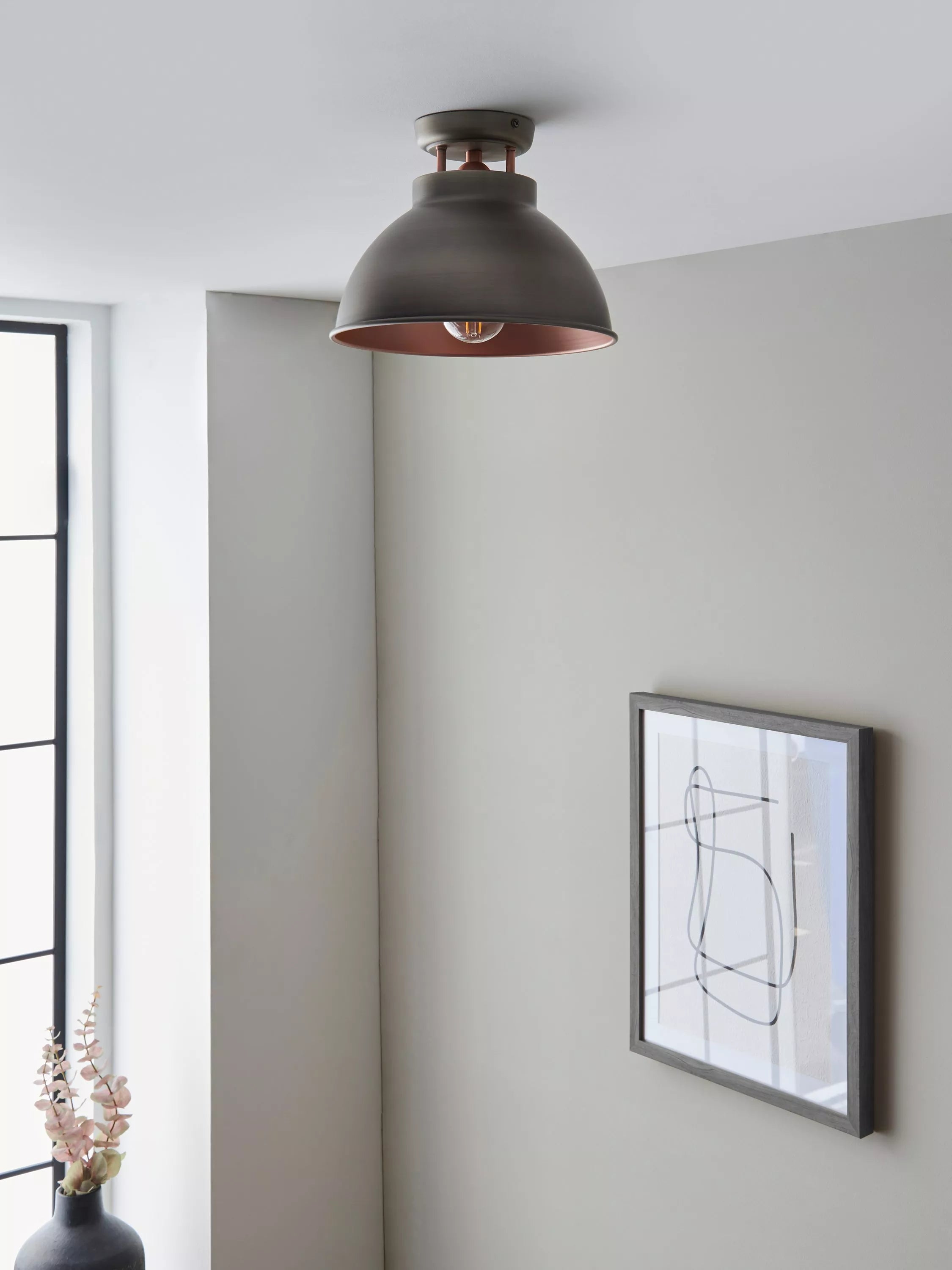 John Lewis Baldwin semi flush ceiling light antique metallic finish, UK version