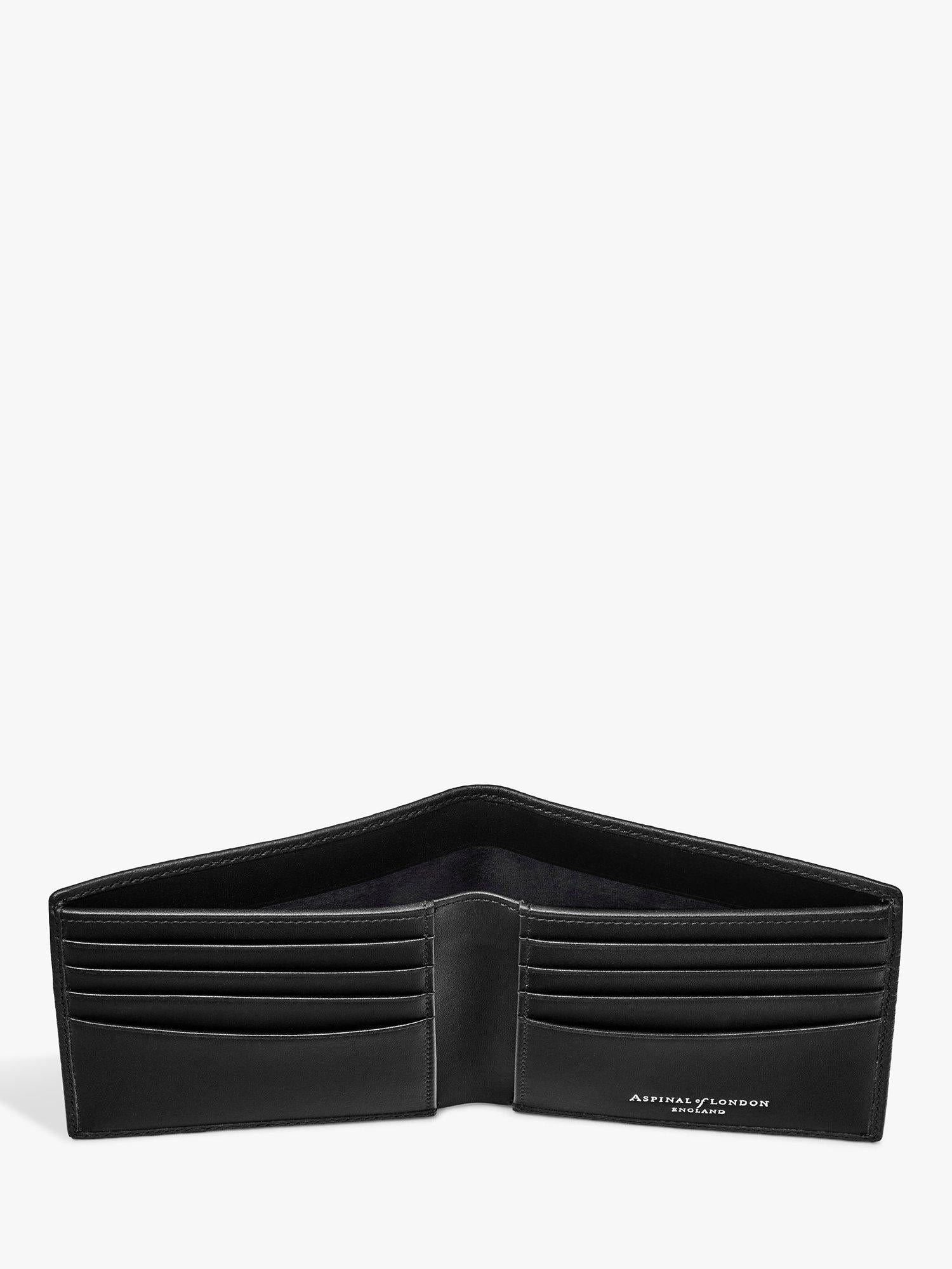 Aspinal of London Saffiano leather 8 card billfold wallet, UK version