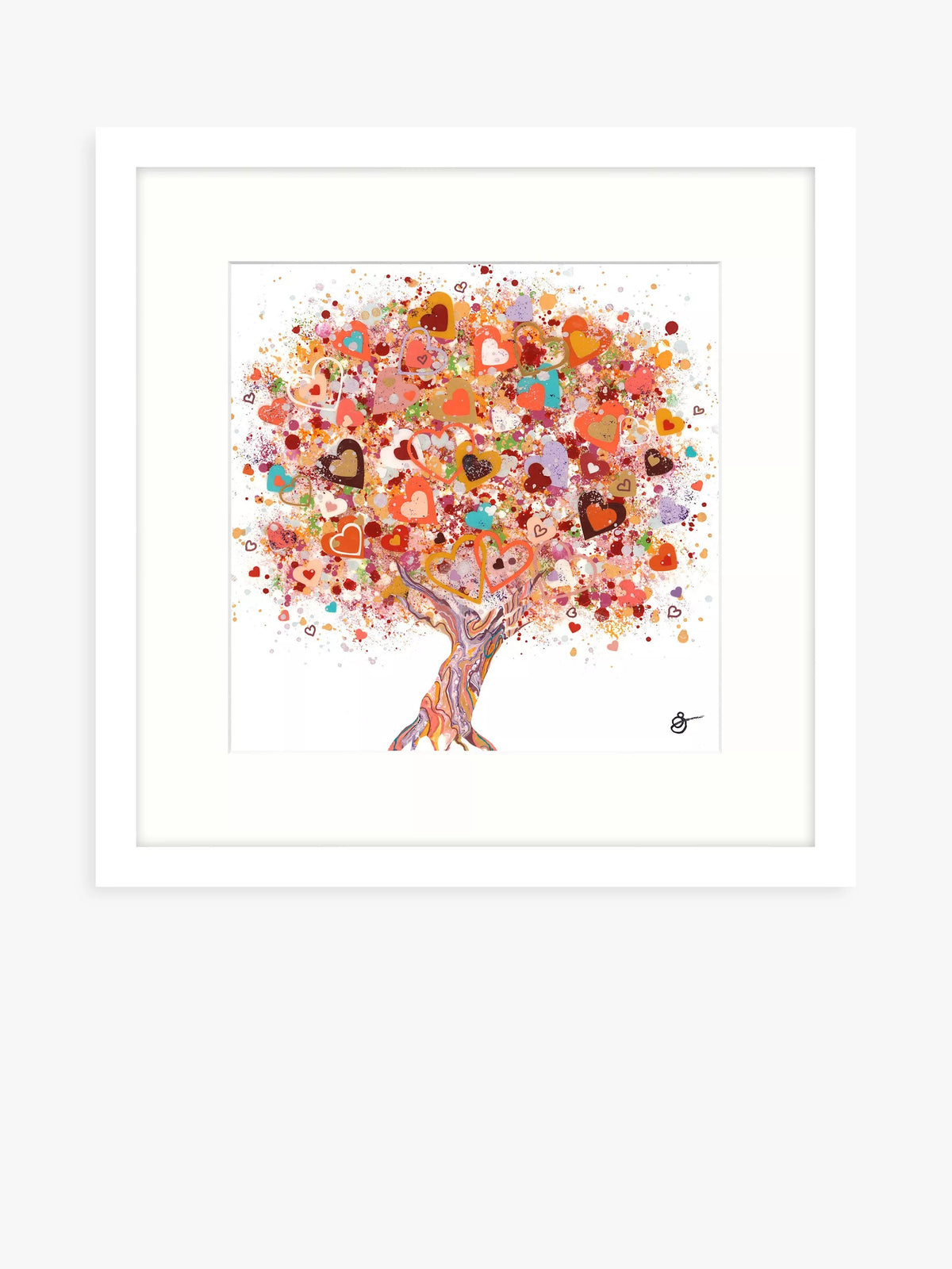 Sara Otter Sweet Dreams framed print with mount, 43.5cm square in pink and multi colours, UK version