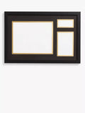 John Lewis Multi-aperture Certificate Frame, 3 Photo, Black/Gold