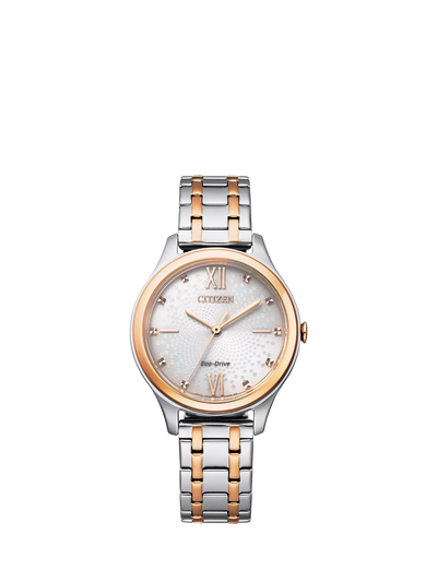 John Lewis Citizen Women's Eco-Drive Two-Tone Bracelet Strap Watch, Silver/Gold- Buy online at McGrocer