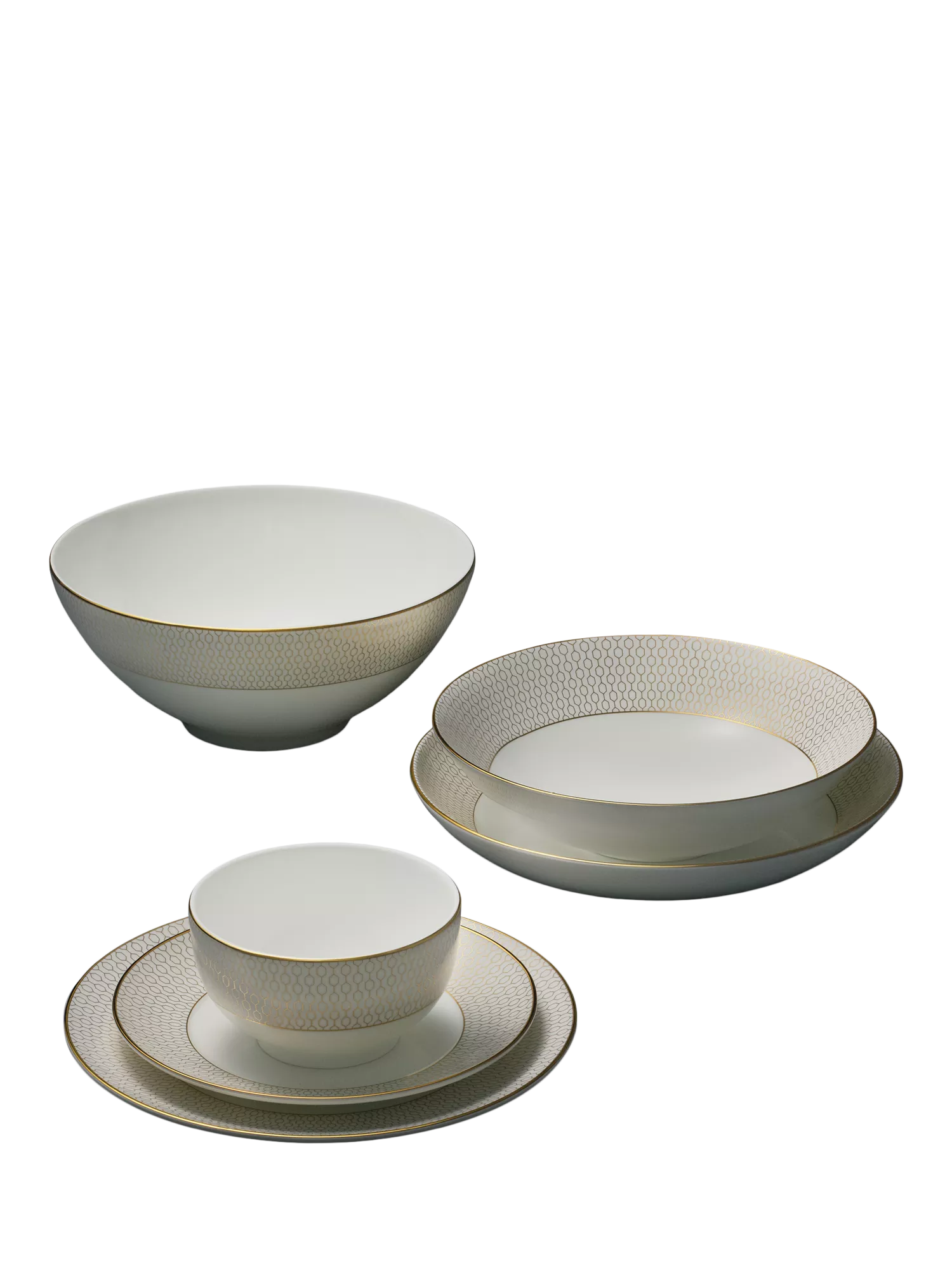 Wedgwood Gio Gold 4 piece dinnerware set white gold - British product