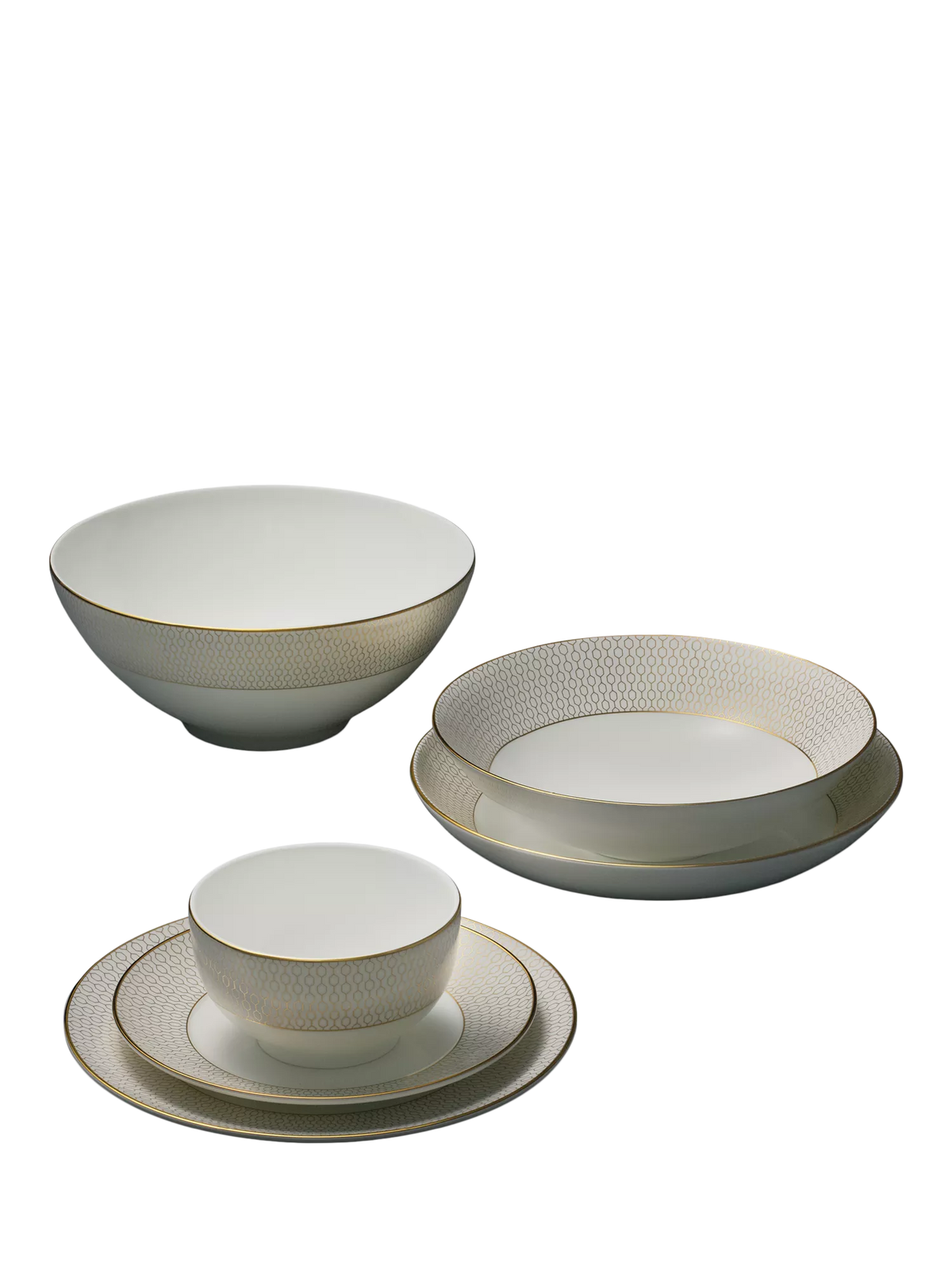 Wedgwood Gio Gold 4 piece dinnerware set white gold - British product