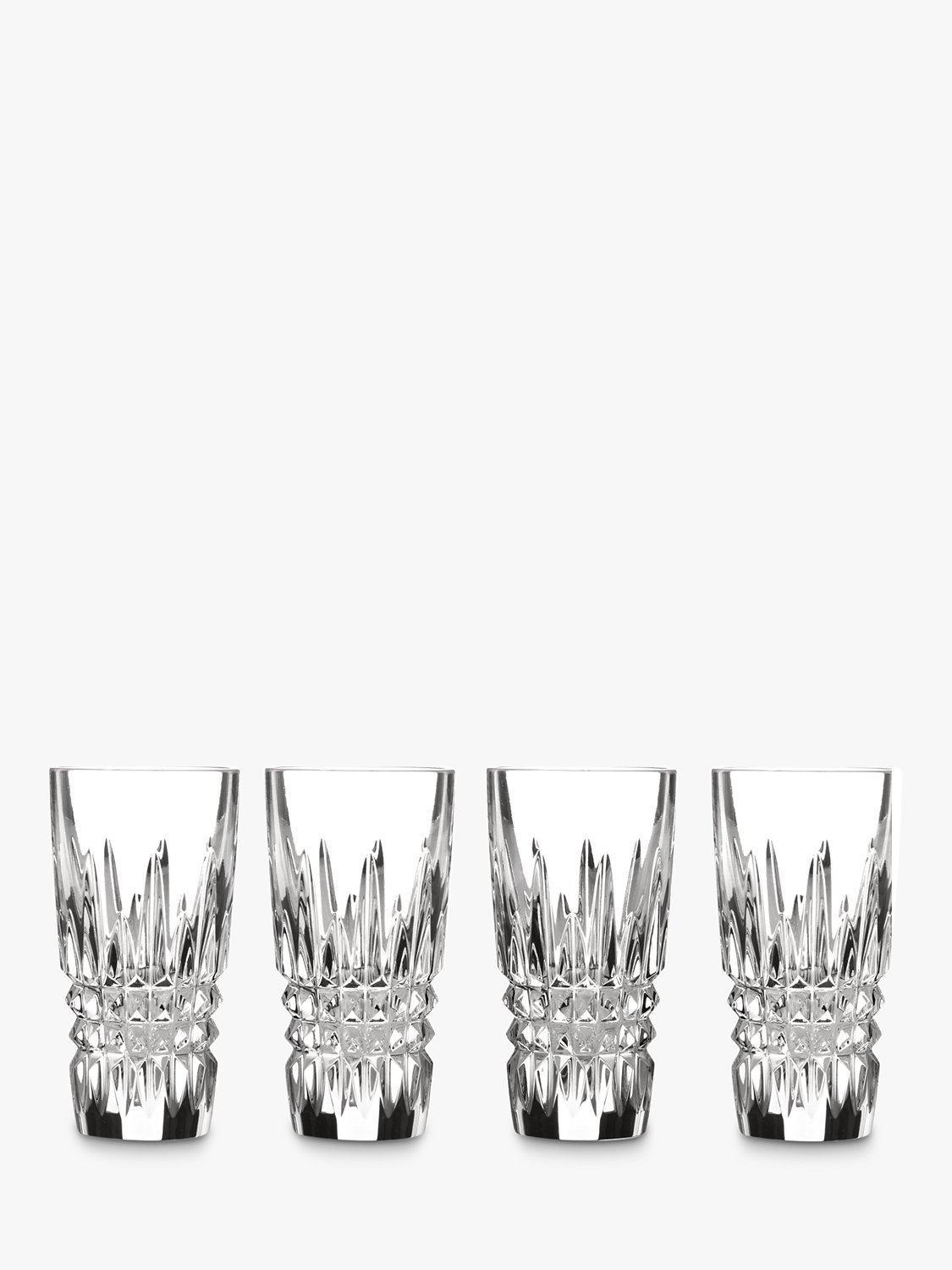 Waterford crystal Lismore diamond pattern shot glasses, set of 4 (British brand)