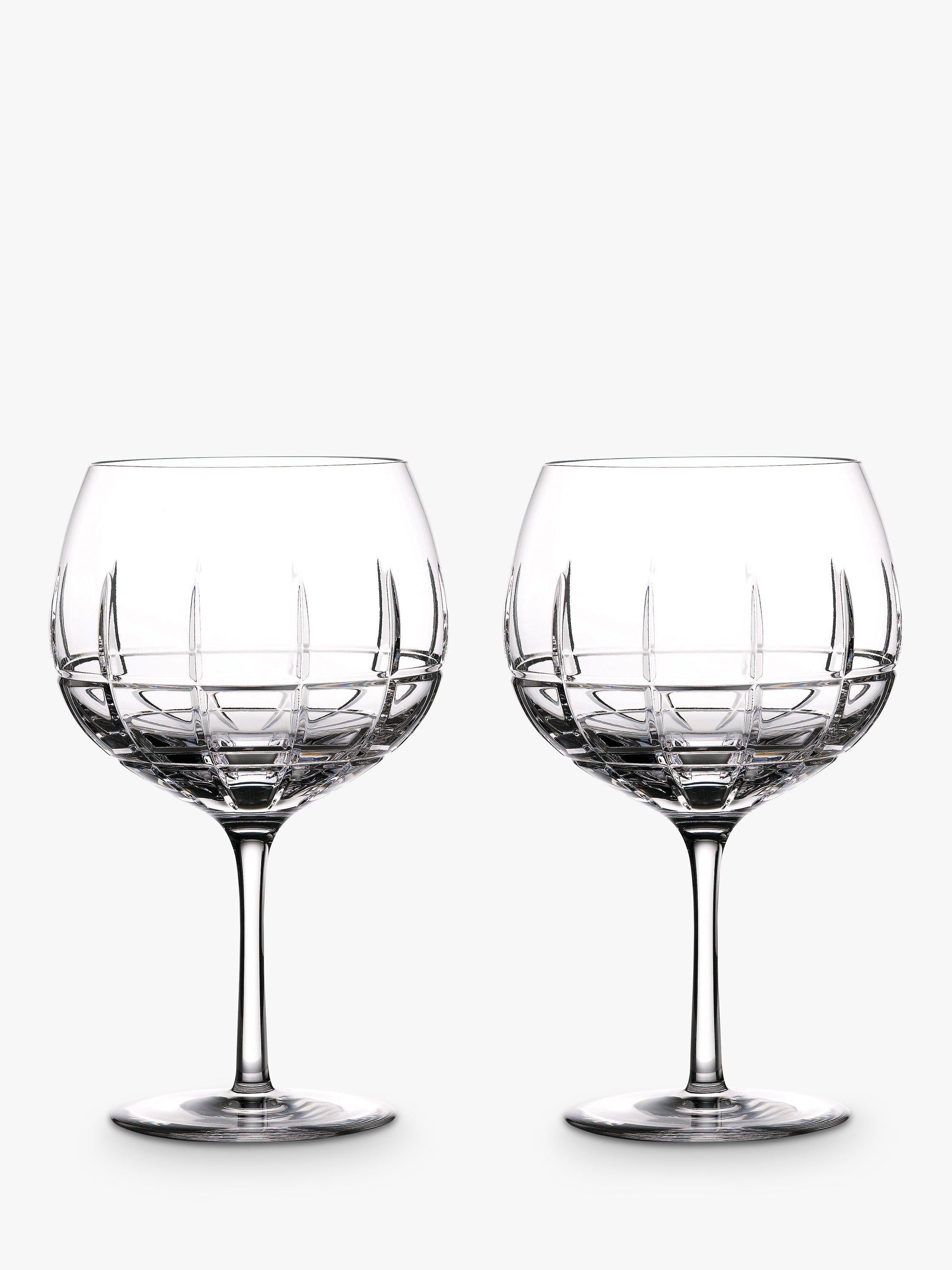 Waterford balloon gin glass set of 2 with Cluin cut pattern, 550ml (British brand)