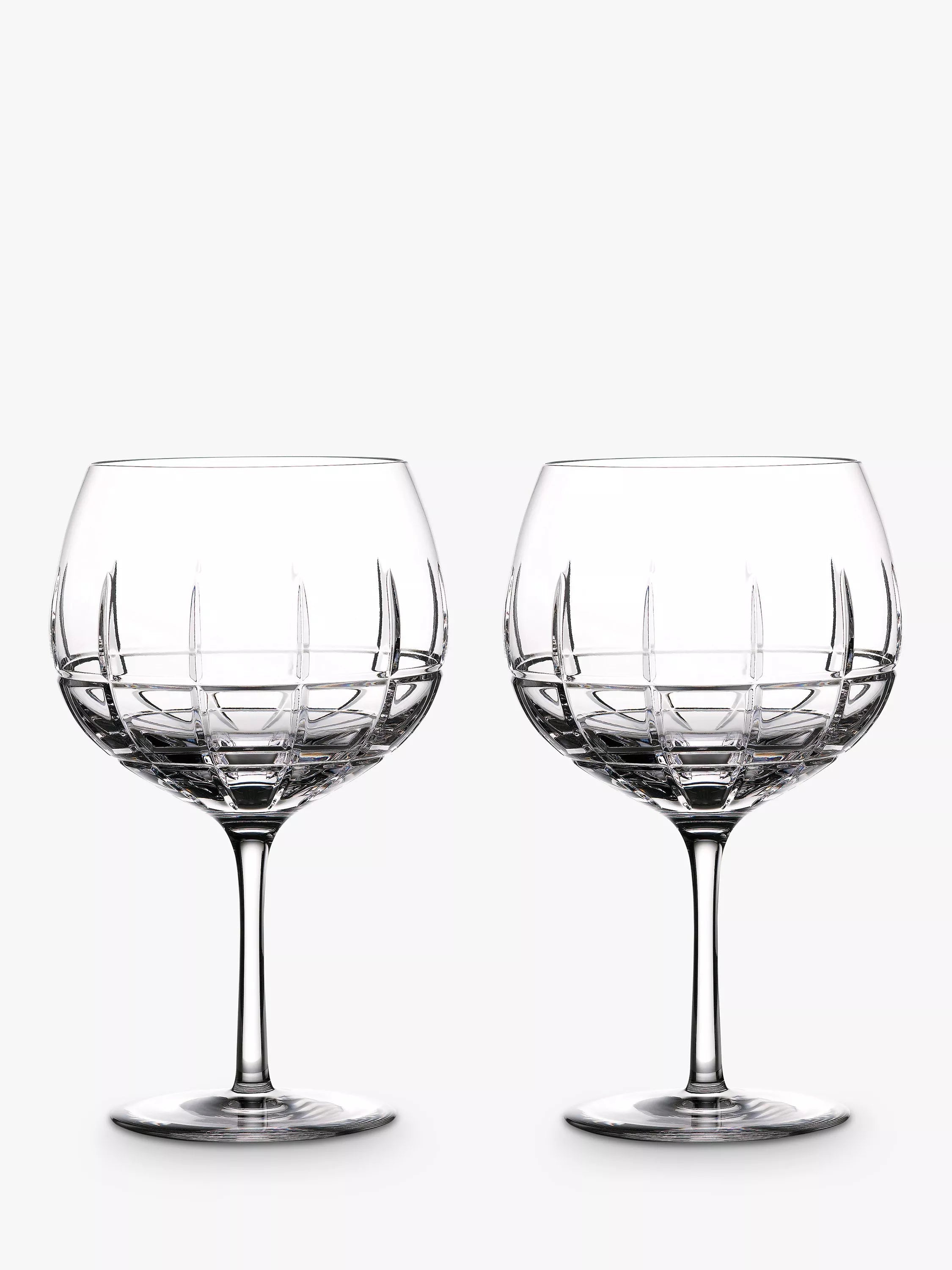 Waterford balloon gin glass set of 2 with Cluin cut pattern, 550ml (British brand)