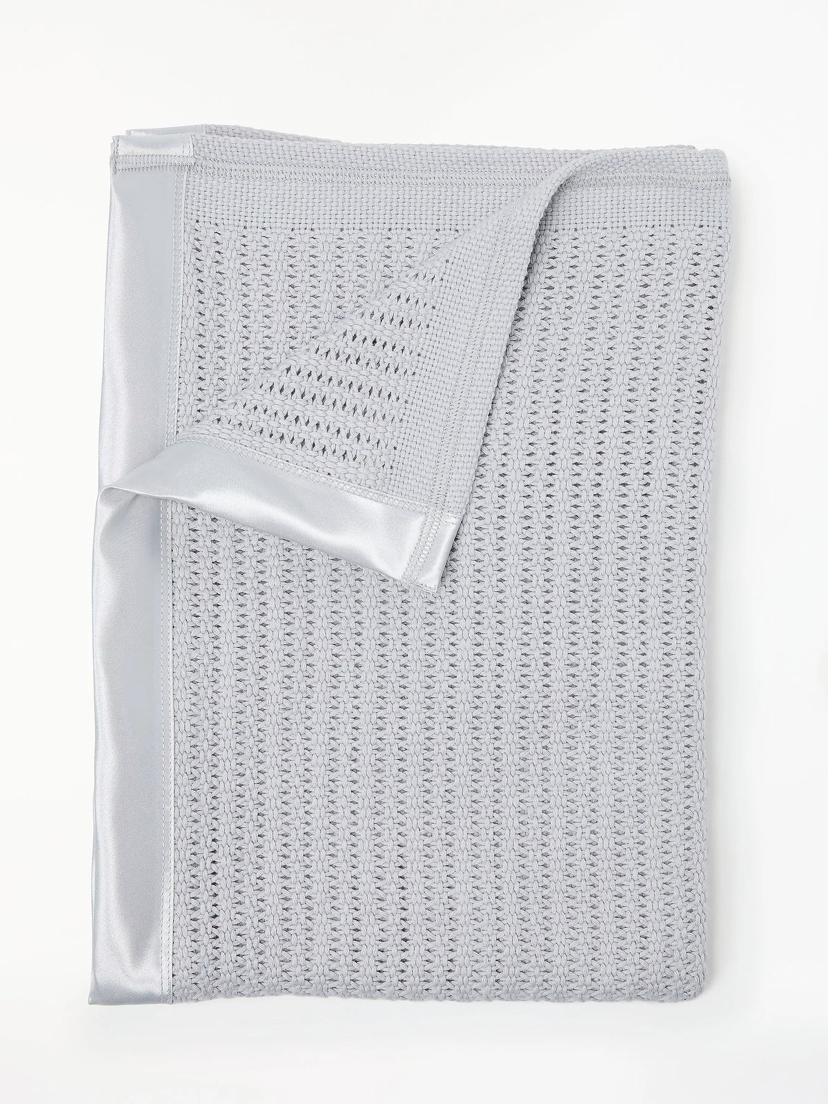 John Lewis Baby GOTS Organic Cotton Cellular Pram Blanket, 90 x 70cm - Grey