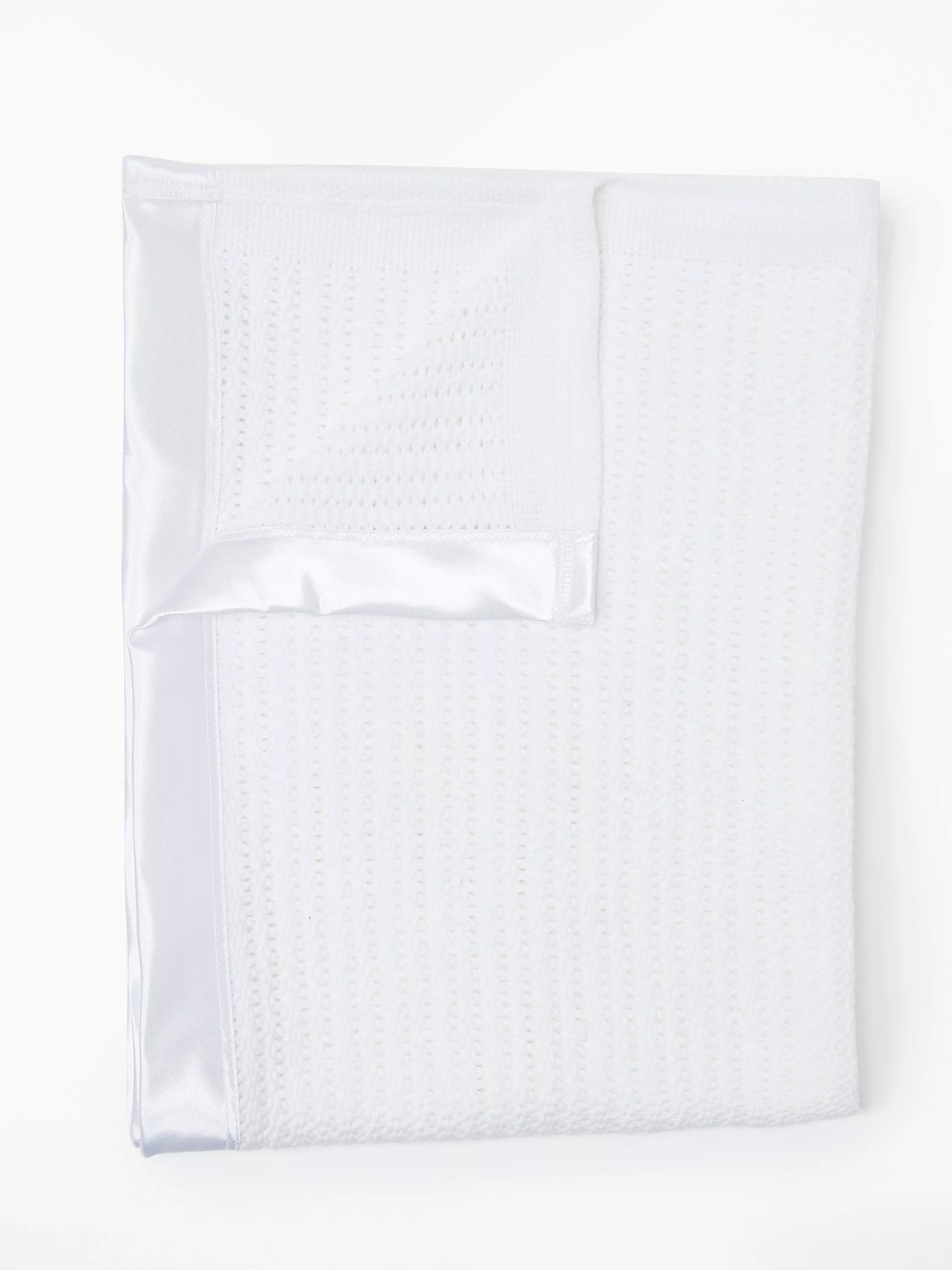 John Lewis Baby GOTS Organic Cotton Cellular Pram Blanket, 90 x 70cm - Blue