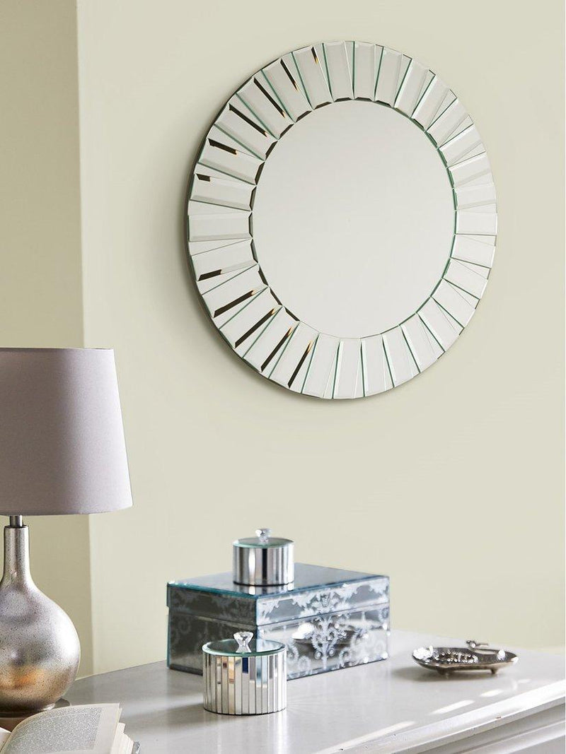 Laura Ashley round wall mirror bevelled glass 60cm (British brand)
