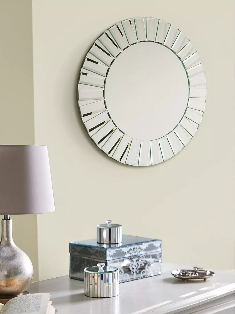 Laura Ashley round wall mirror bevelled glass 60cm (British brand)