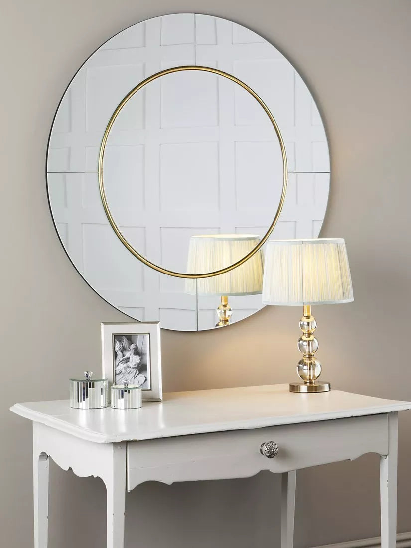 Laura Ashley round wall mirror with bronze finish, UK version