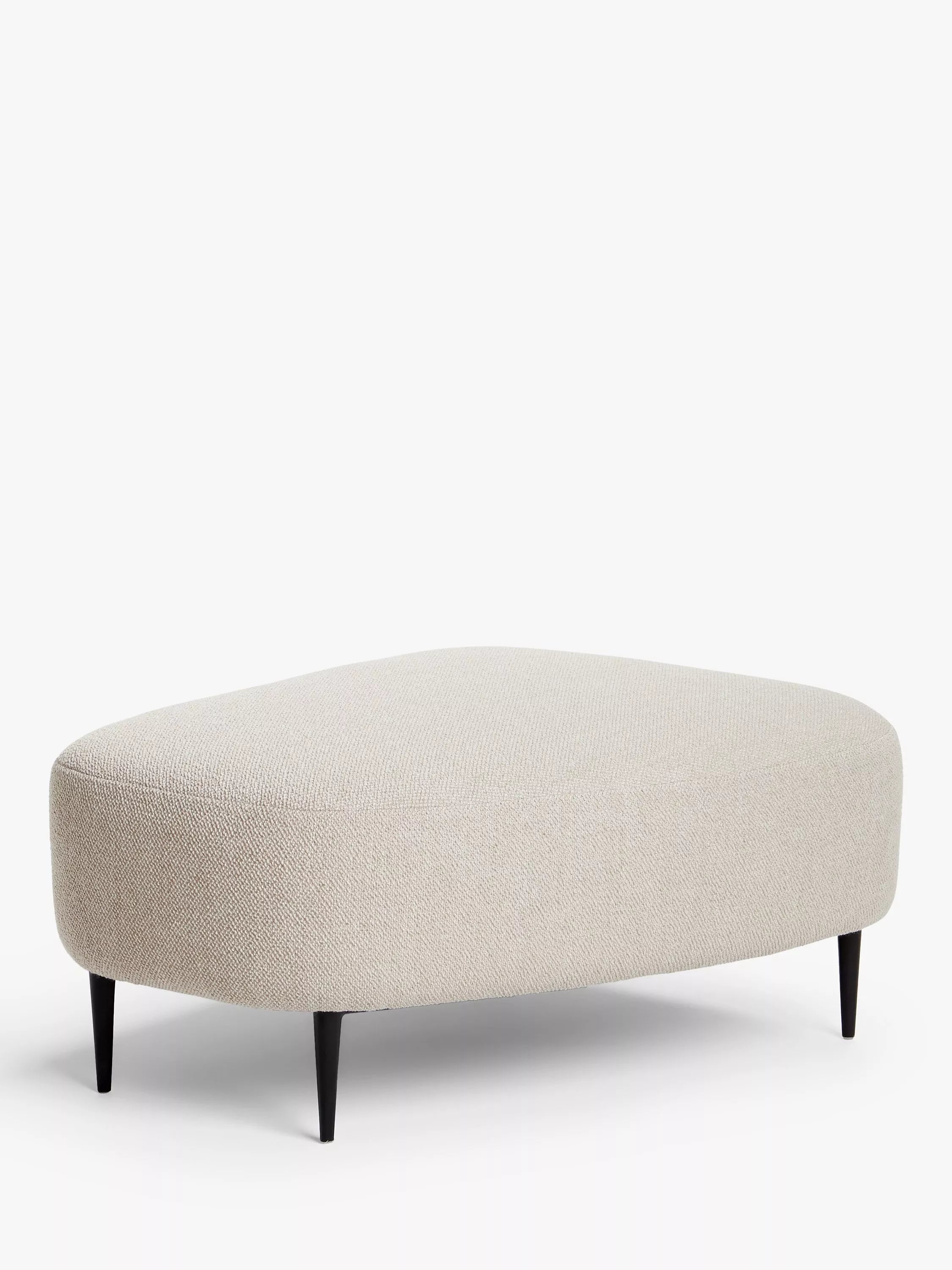 John Lewis Lozenge footstool metal legs twisted boucle putty, UK version