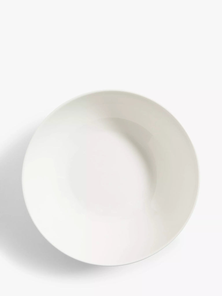 John Lewis Wave Fine China Serving Bowl, 26.4cm, White