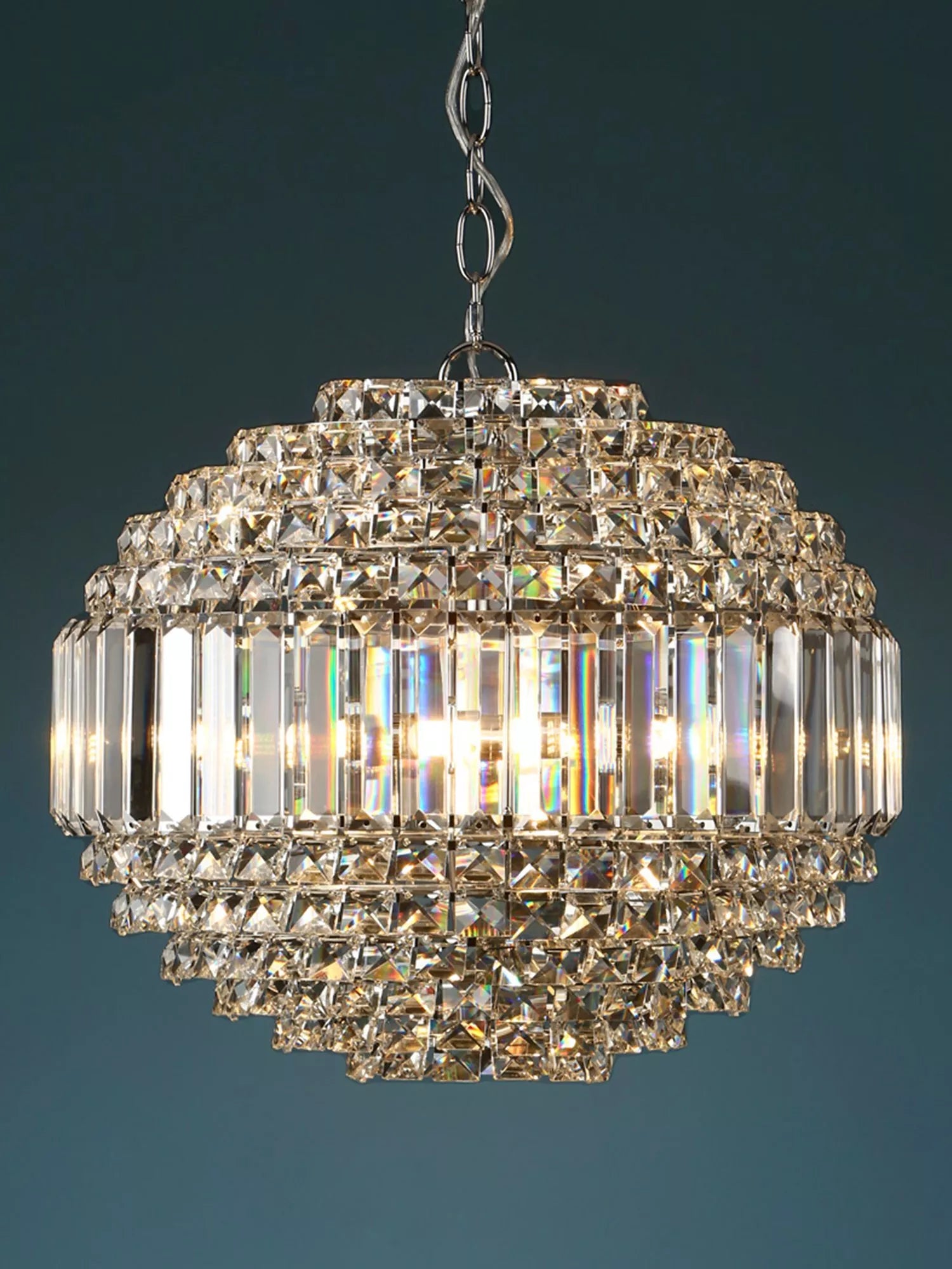 Laura Ashley ceiling light Vienna crystal globe polished chrome - British product