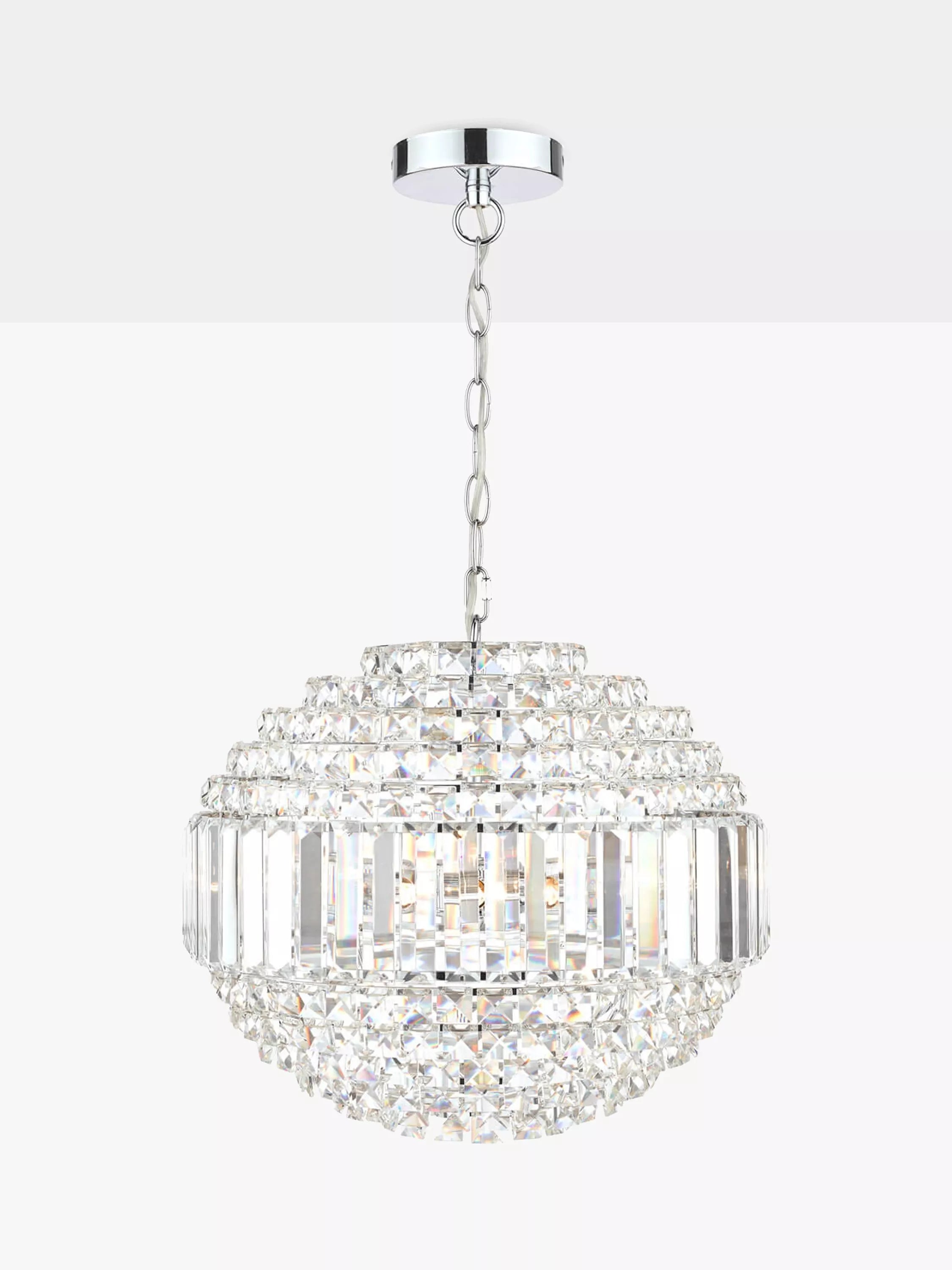 Laura Ashley ceiling light Vienna crystal globe polished chrome - British product