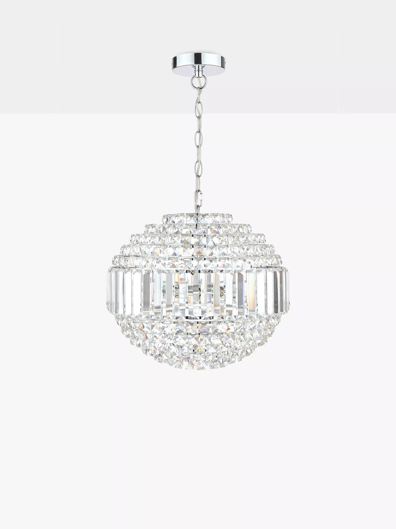 Laura Ashley ceiling light Vienna crystal globe polished chrome - British product