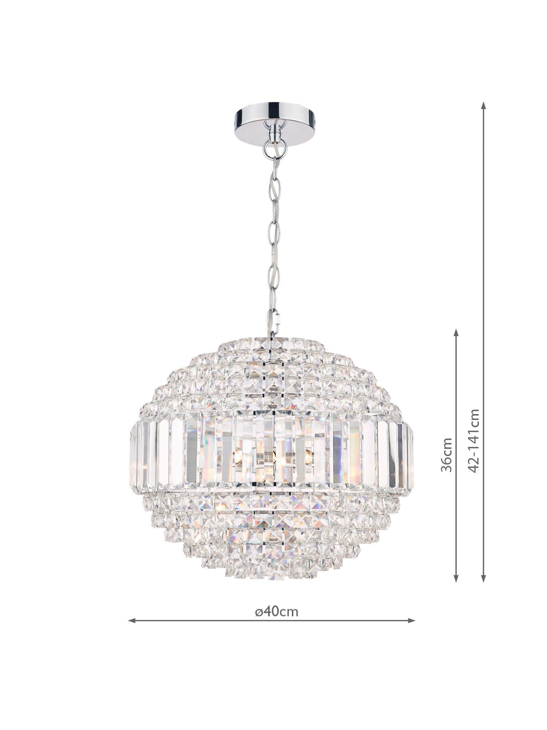Laura Ashley ceiling light Vienna crystal globe polished chrome - British product