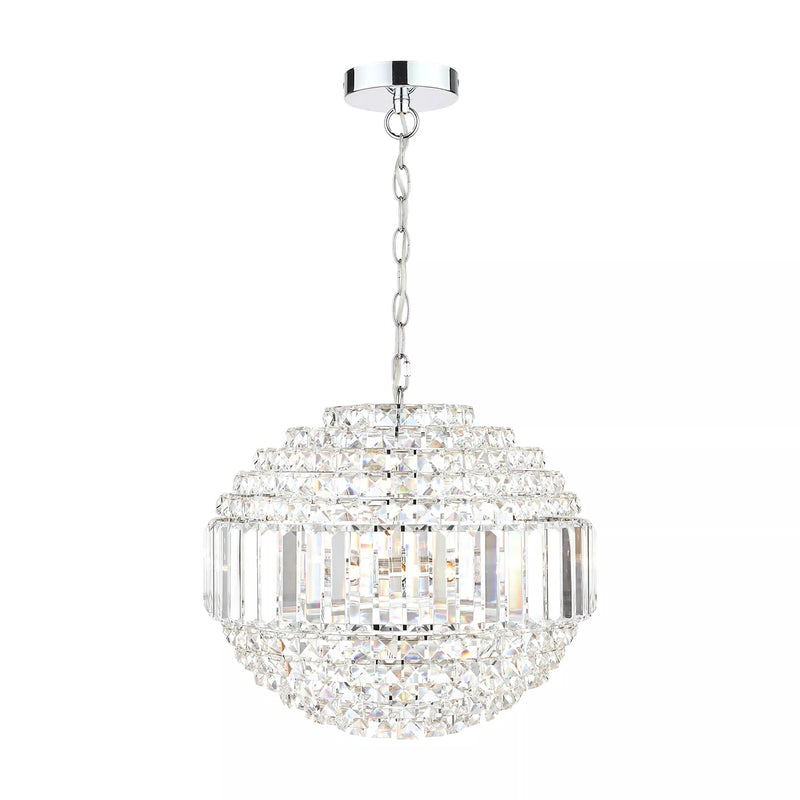 Laura Ashley ceiling light Vienna crystal globe polished chrome - British product