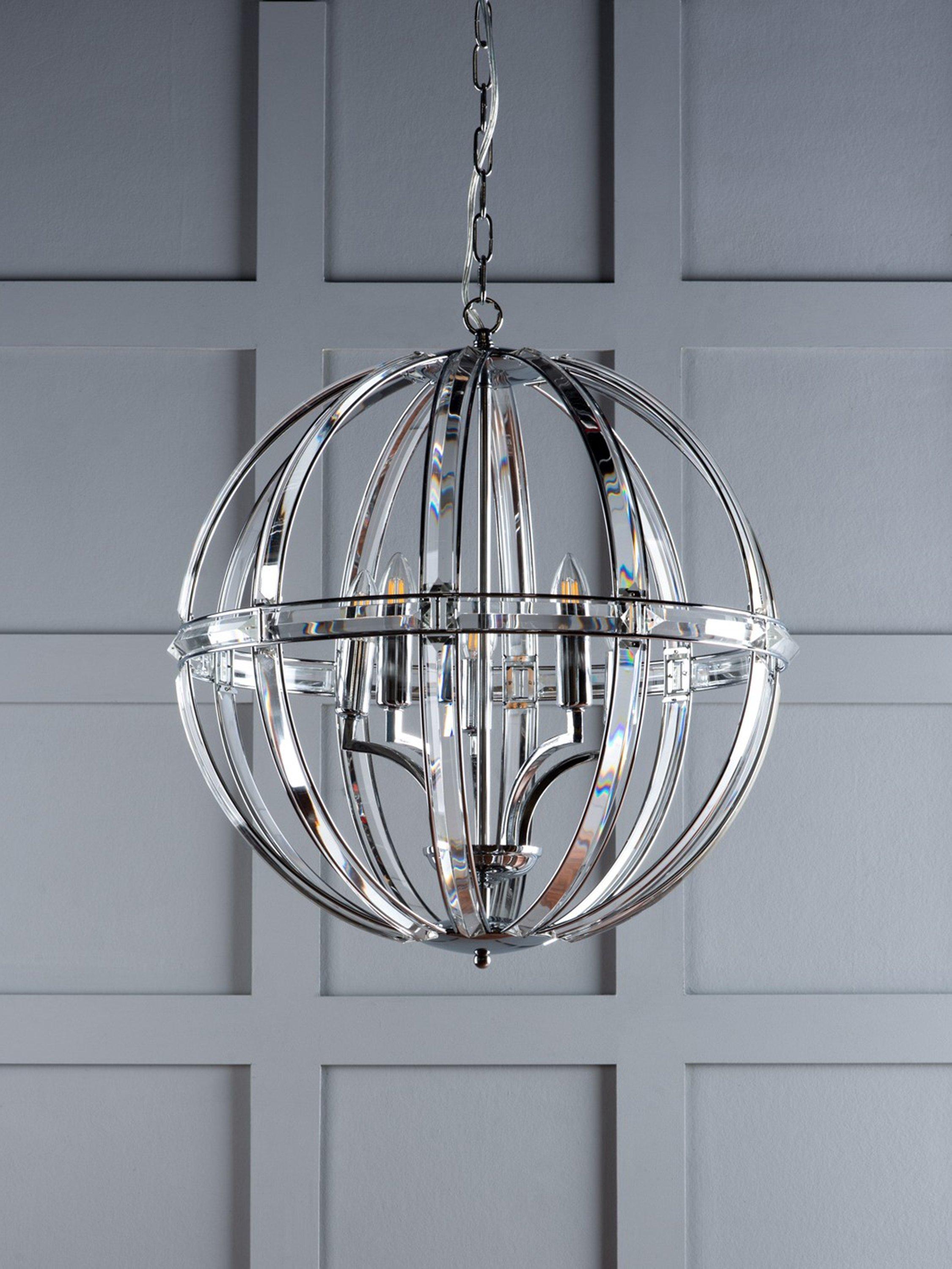Laura Ashley crystal pendant light clear polished chrome, imported from the UK