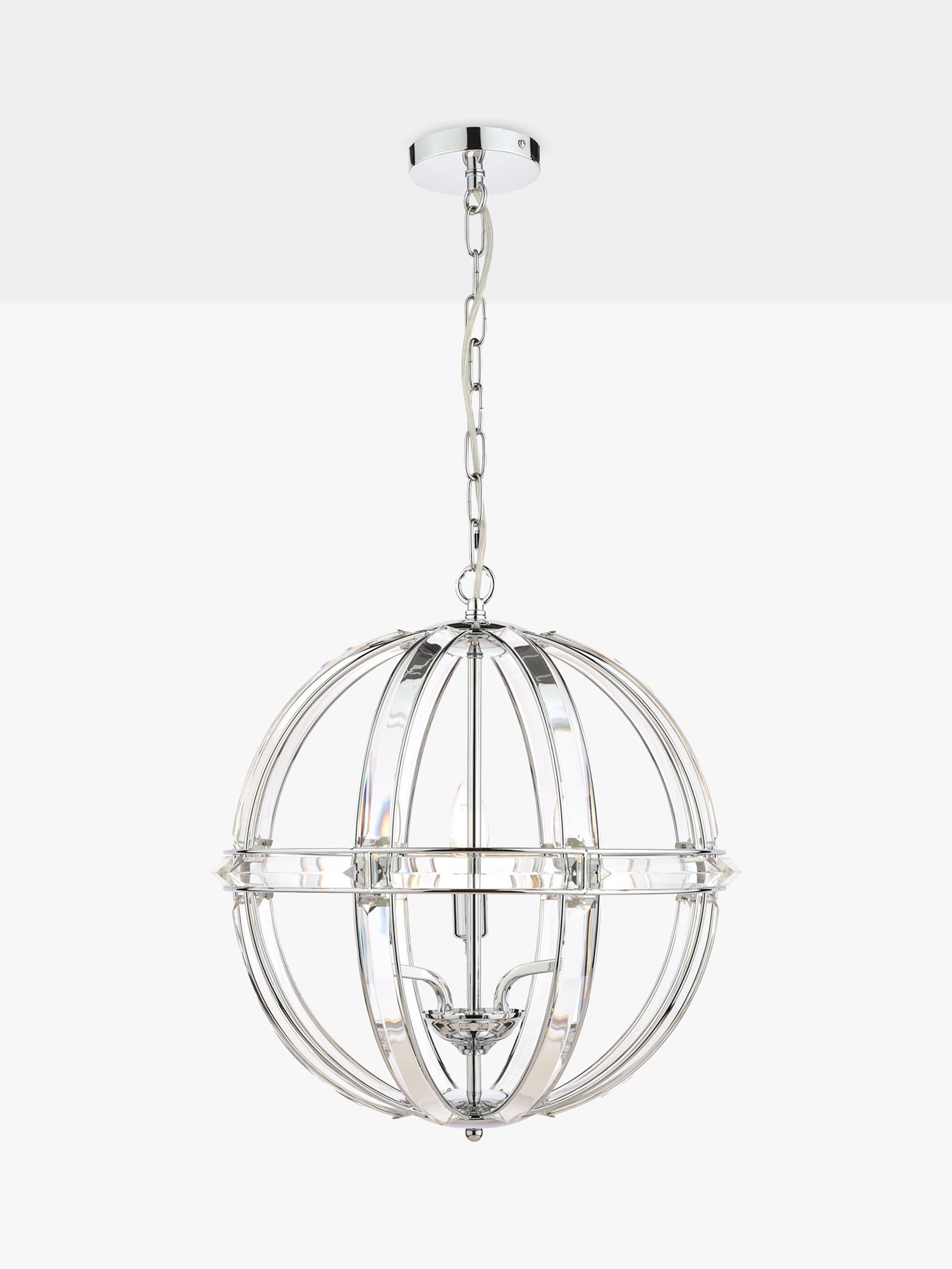 Laura Ashley crystal pendant light clear polished chrome, imported from the UK