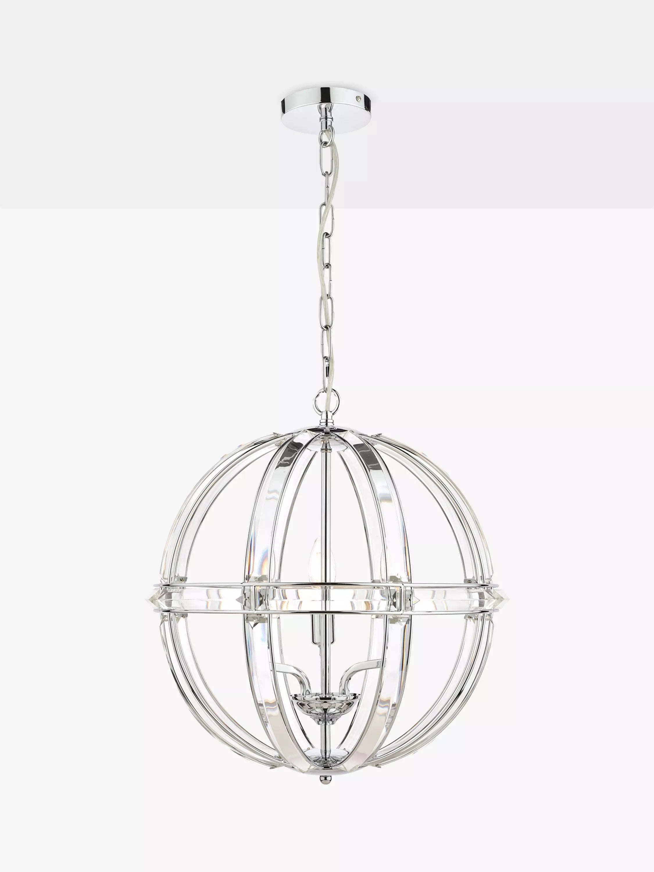 Laura Ashley crystal pendant light clear polished chrome, imported from the UK
