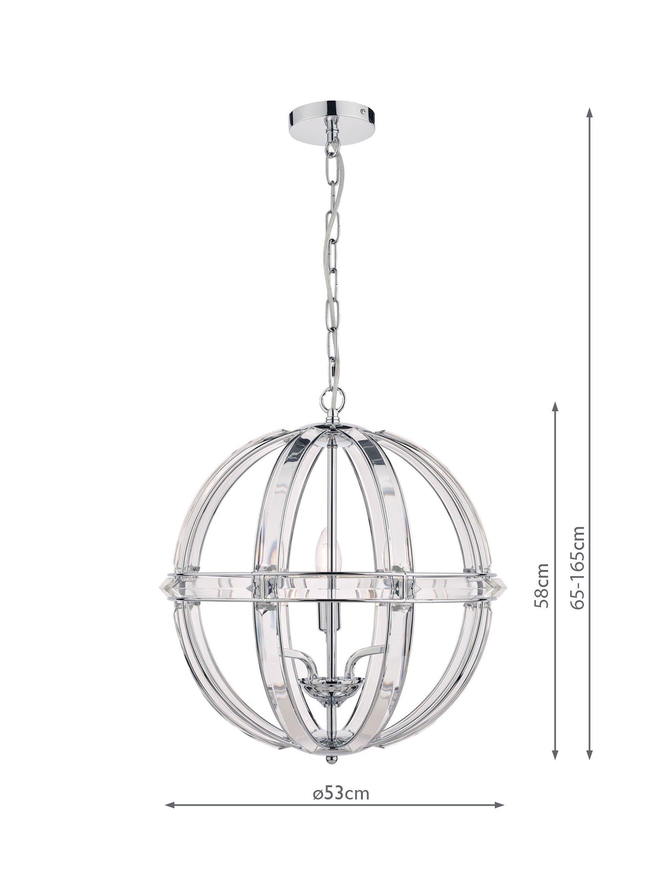 Laura Ashley crystal pendant light clear polished chrome, imported from the UK