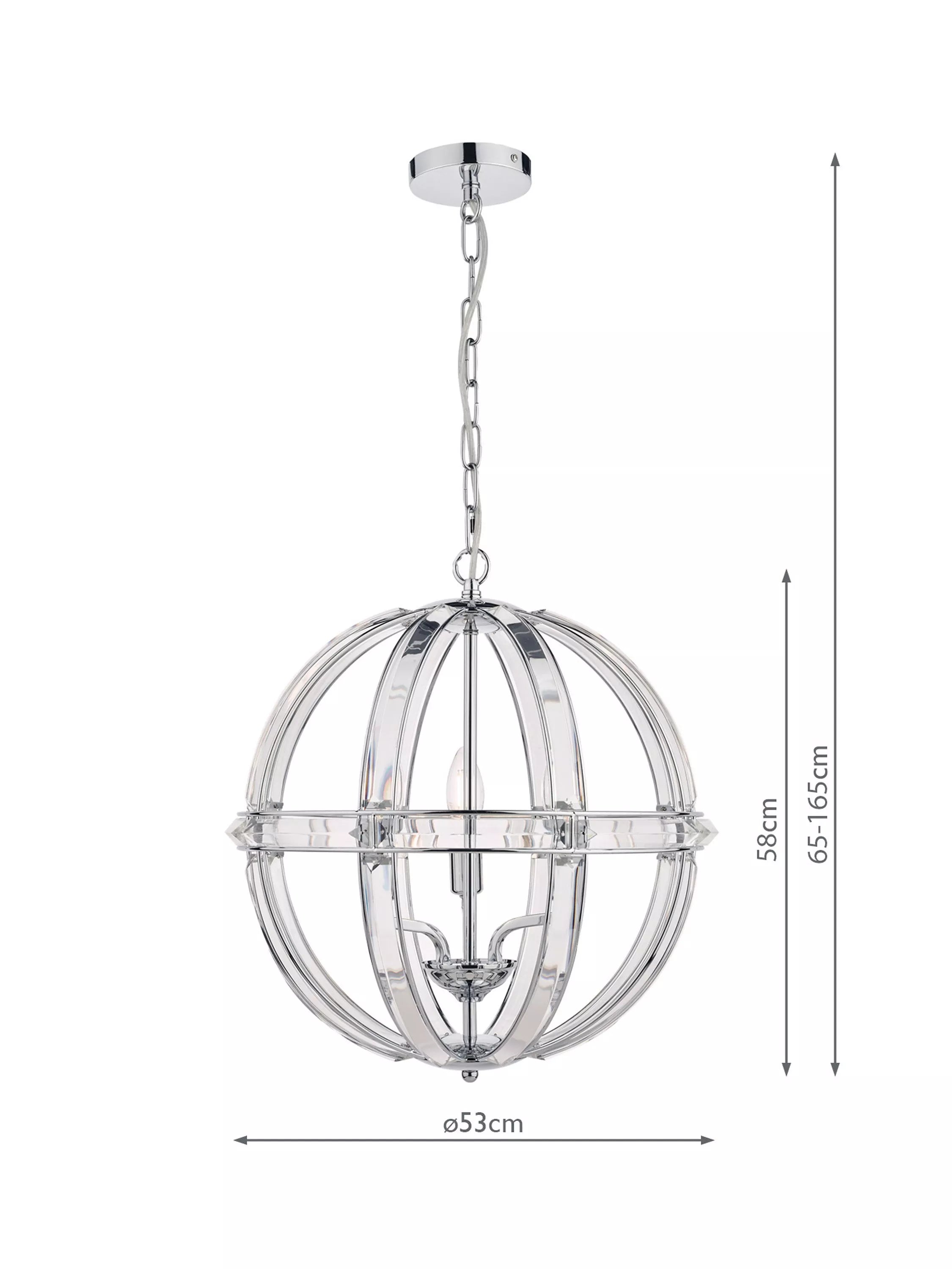Laura Ashley crystal pendant light clear polished chrome, imported from the UK