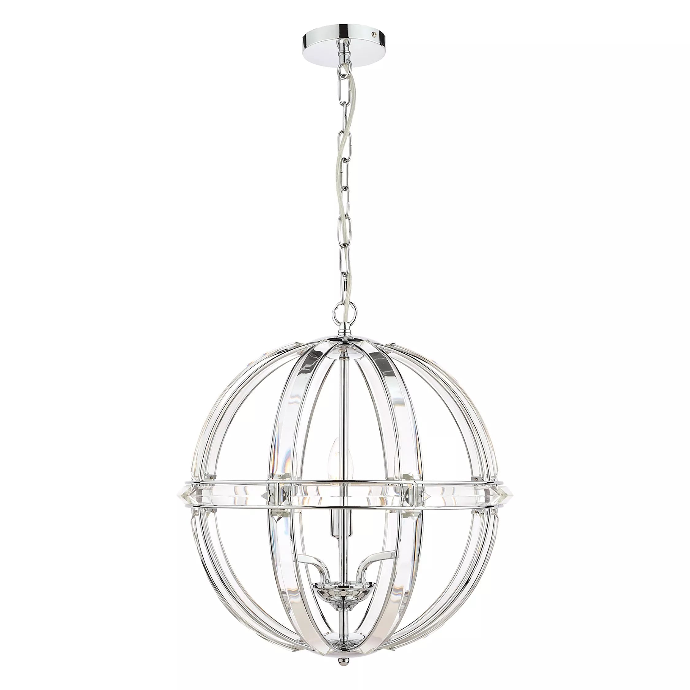 Laura Ashley crystal pendant light clear polished chrome, imported from the UK