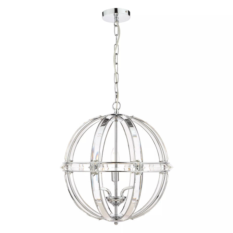 Laura Ashley crystal pendant light clear polished chrome, imported from the UK