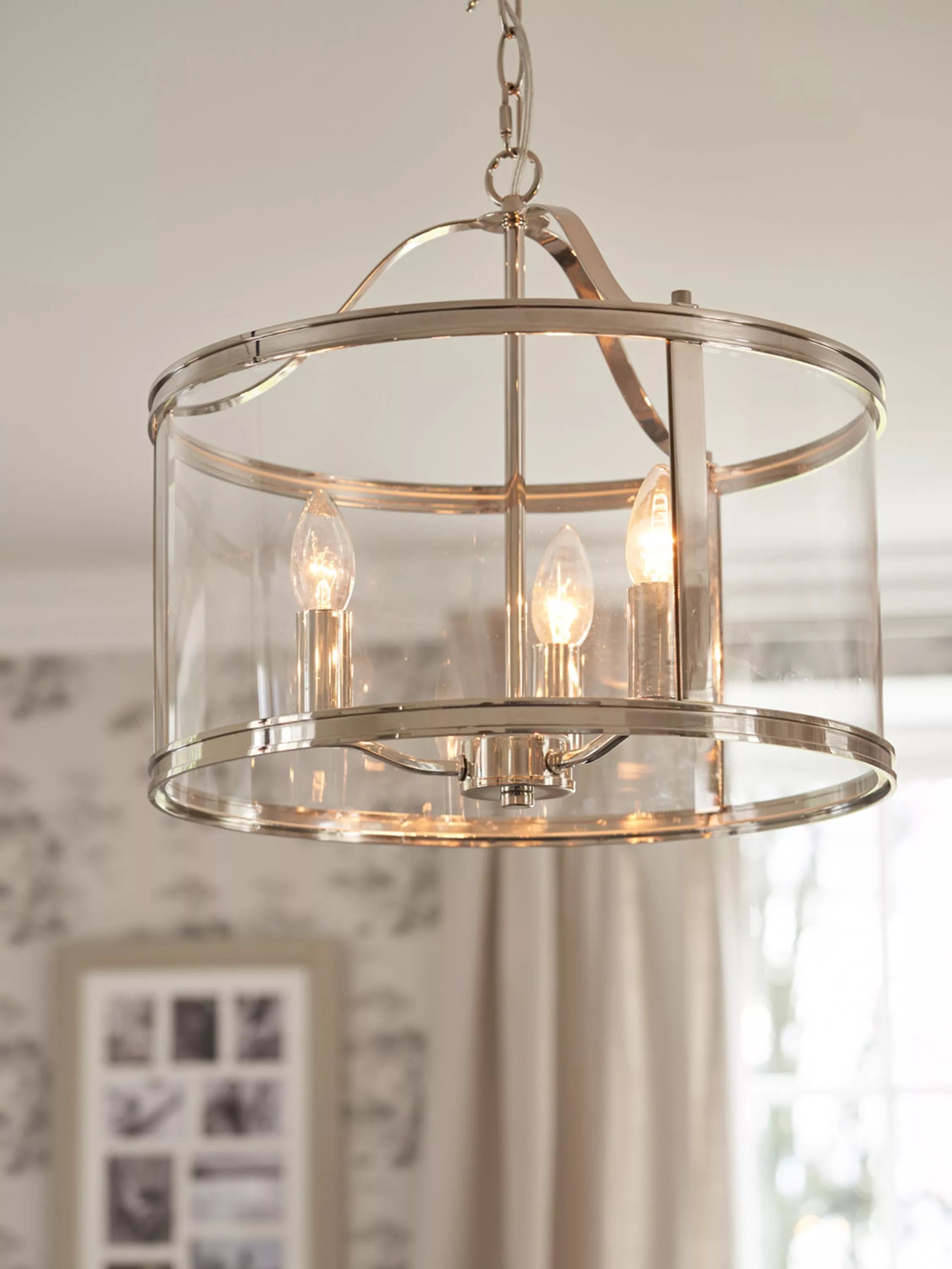 Laura Ashley Harrington 3 Arm Glass Ceiling Light Antique