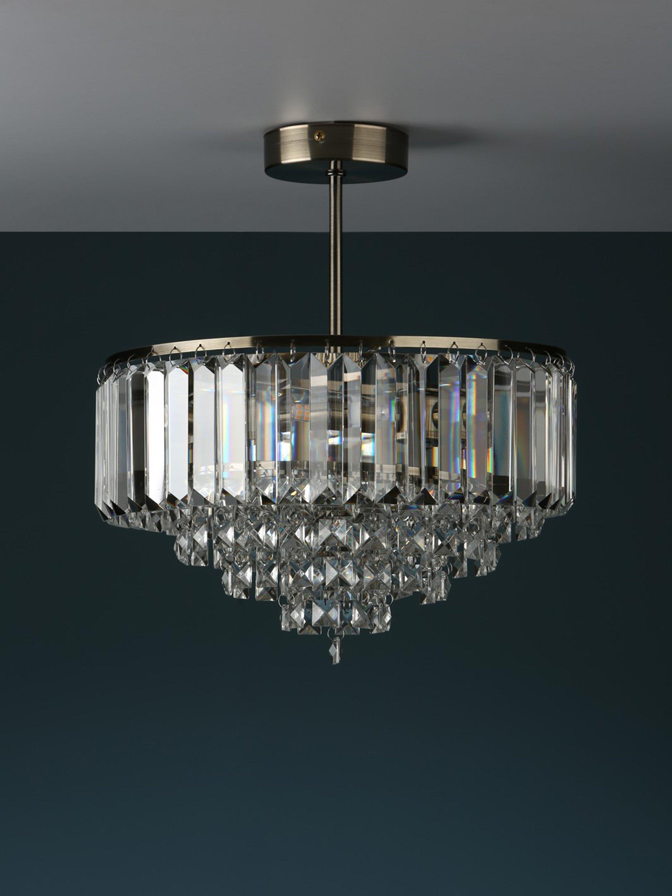 Laura Ashley Vienna Crystal semi flush ceiling light, UK version