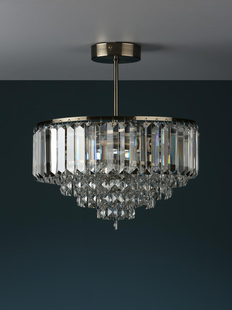 Laura Ashley Vienna Crystal semi flush ceiling light, UK version
