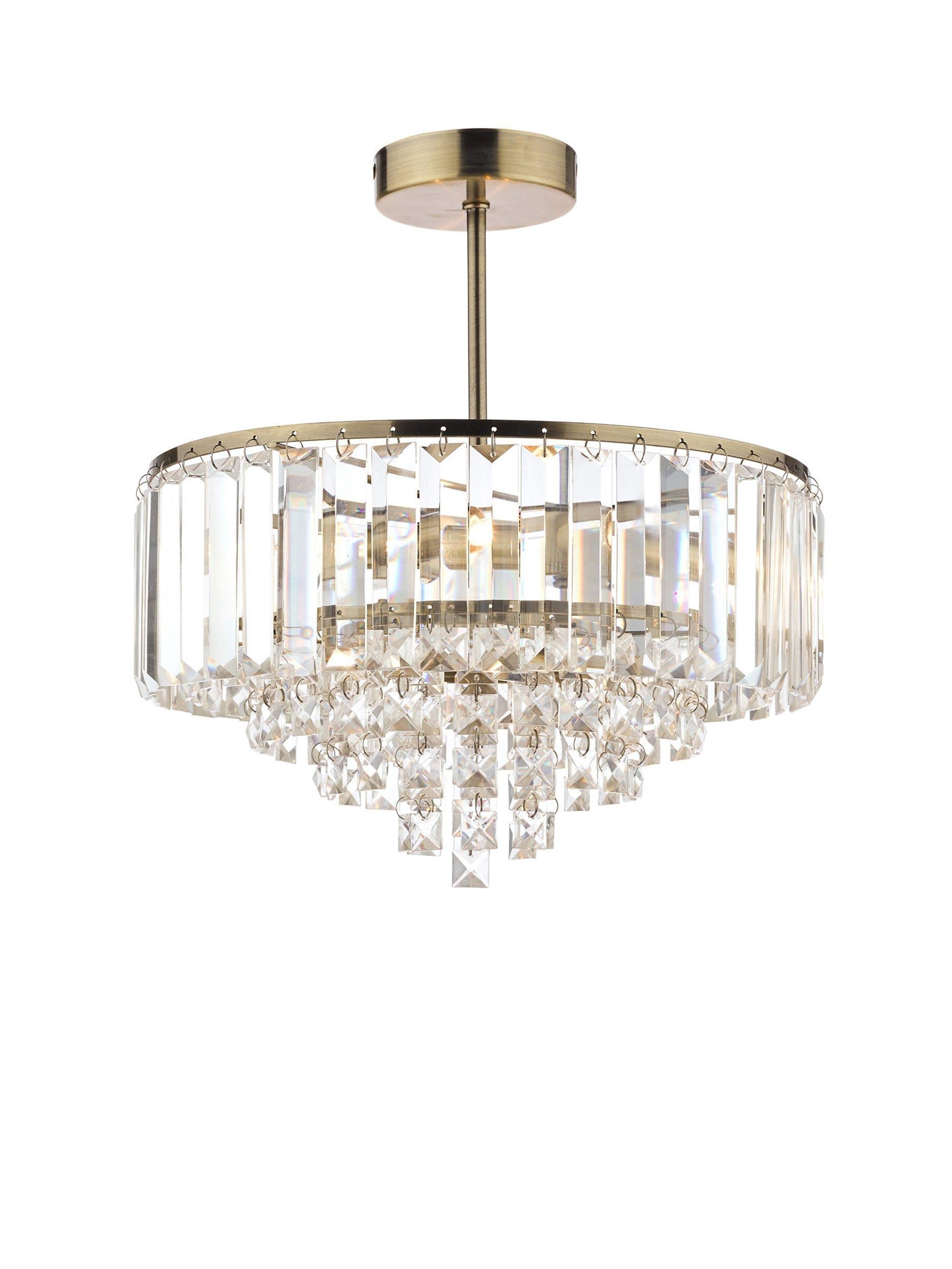 Laura Ashley Vienna Crystal semi flush ceiling light, UK version