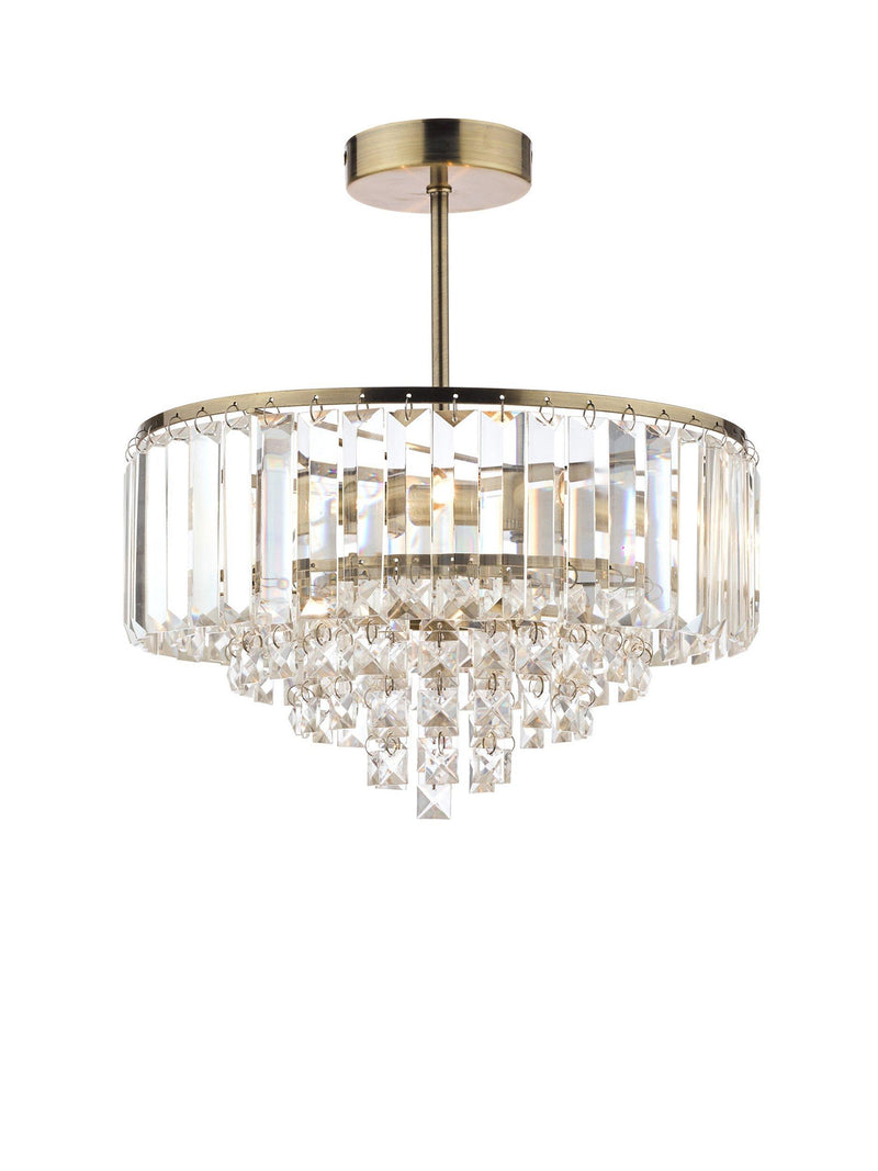 Laura Ashley Vienna Crystal semi flush ceiling light, UK version