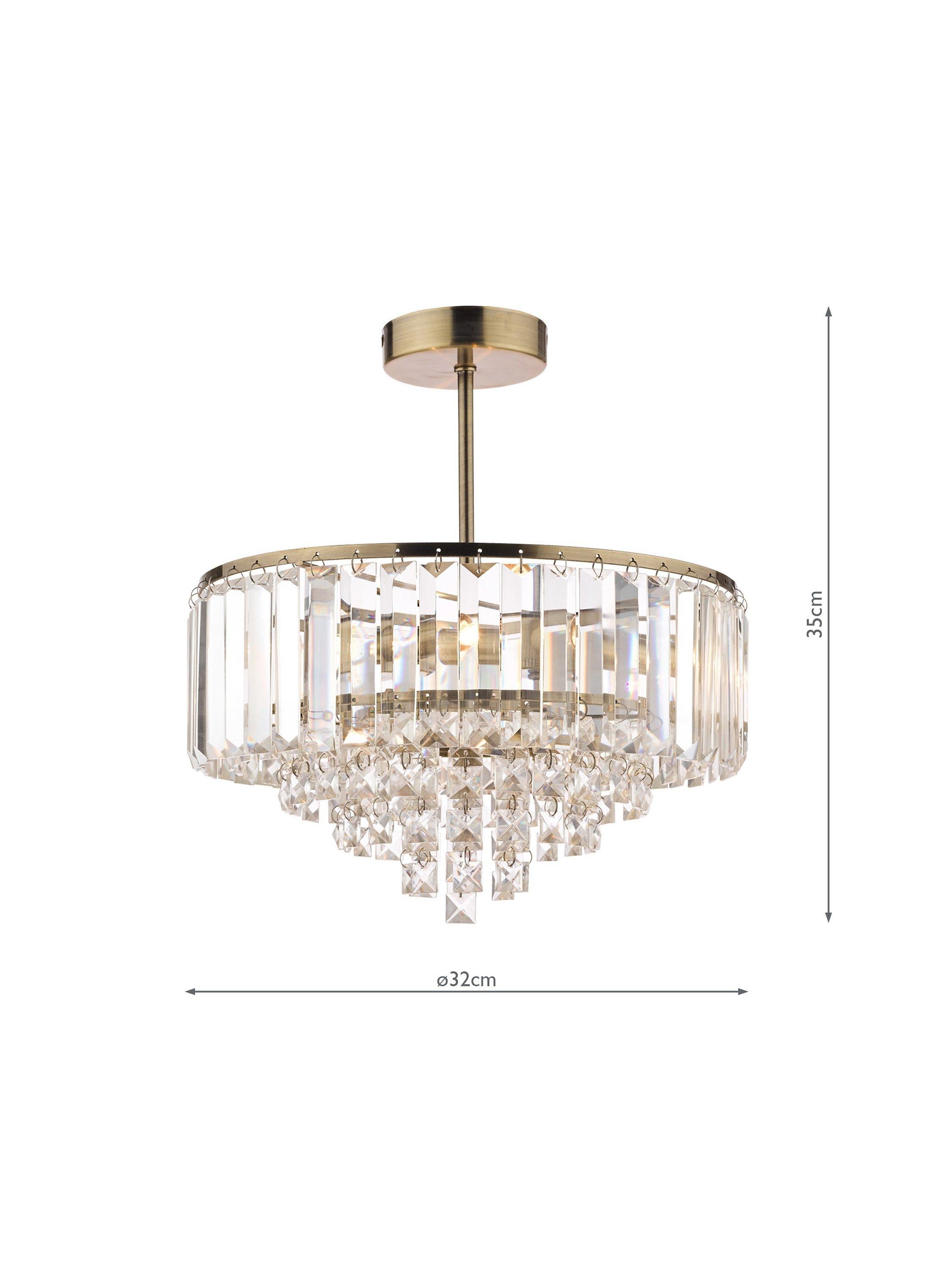 Laura Ashley Vienna Crystal semi flush ceiling light, UK version