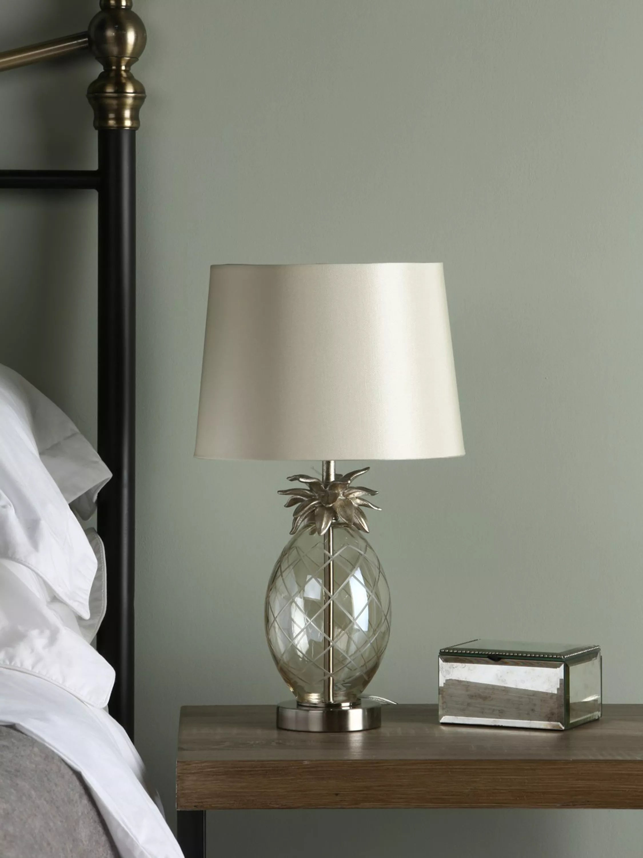 Laura Ashley pineapple glass table lamp petite champagne, imported from the UK