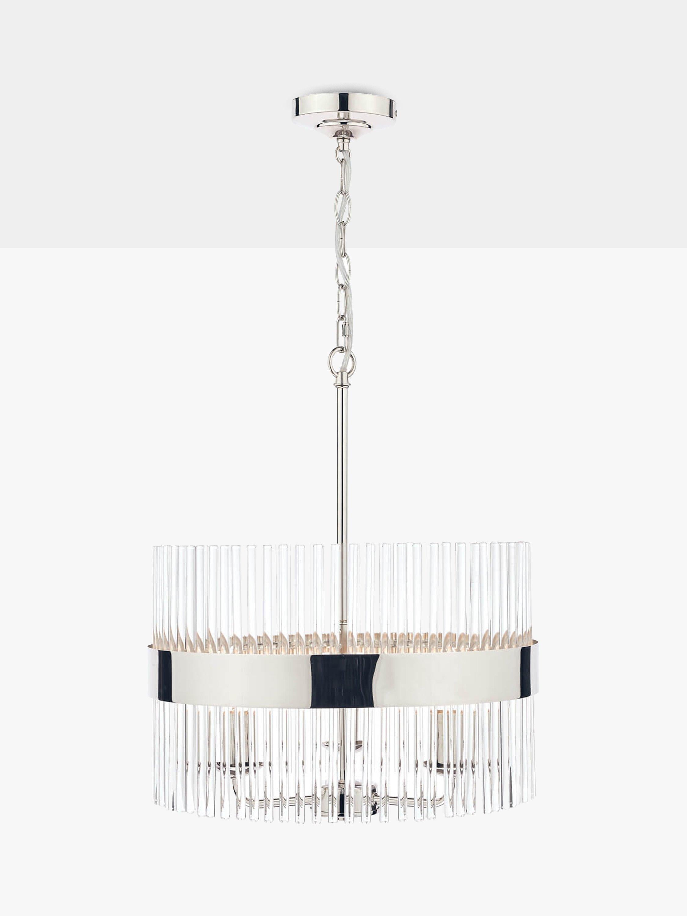 Laura Ashley Alexa ceiling light clear polished nickel (British brand)
