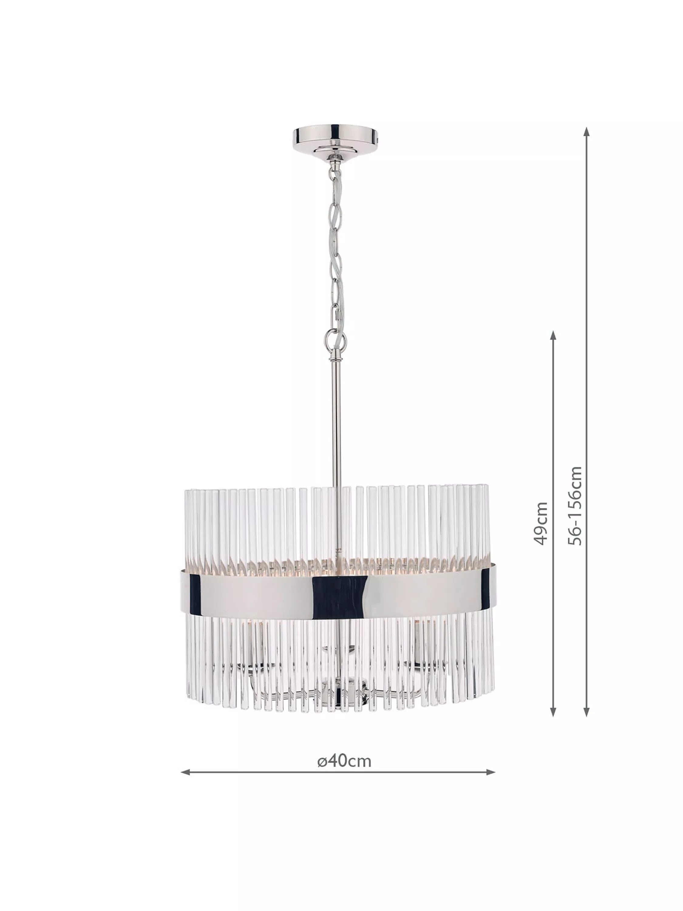 Laura Ashley Alexa ceiling light clear polished nickel (British brand)