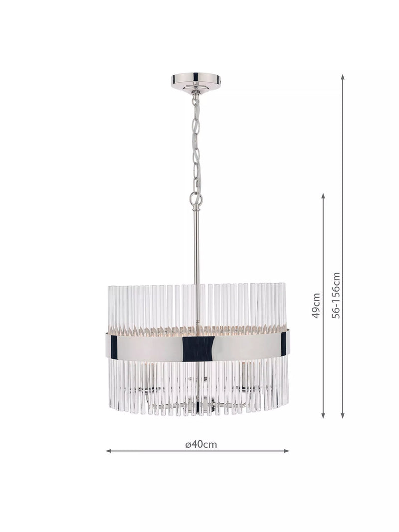 Laura Ashley Alexa ceiling light clear polished nickel (British brand)