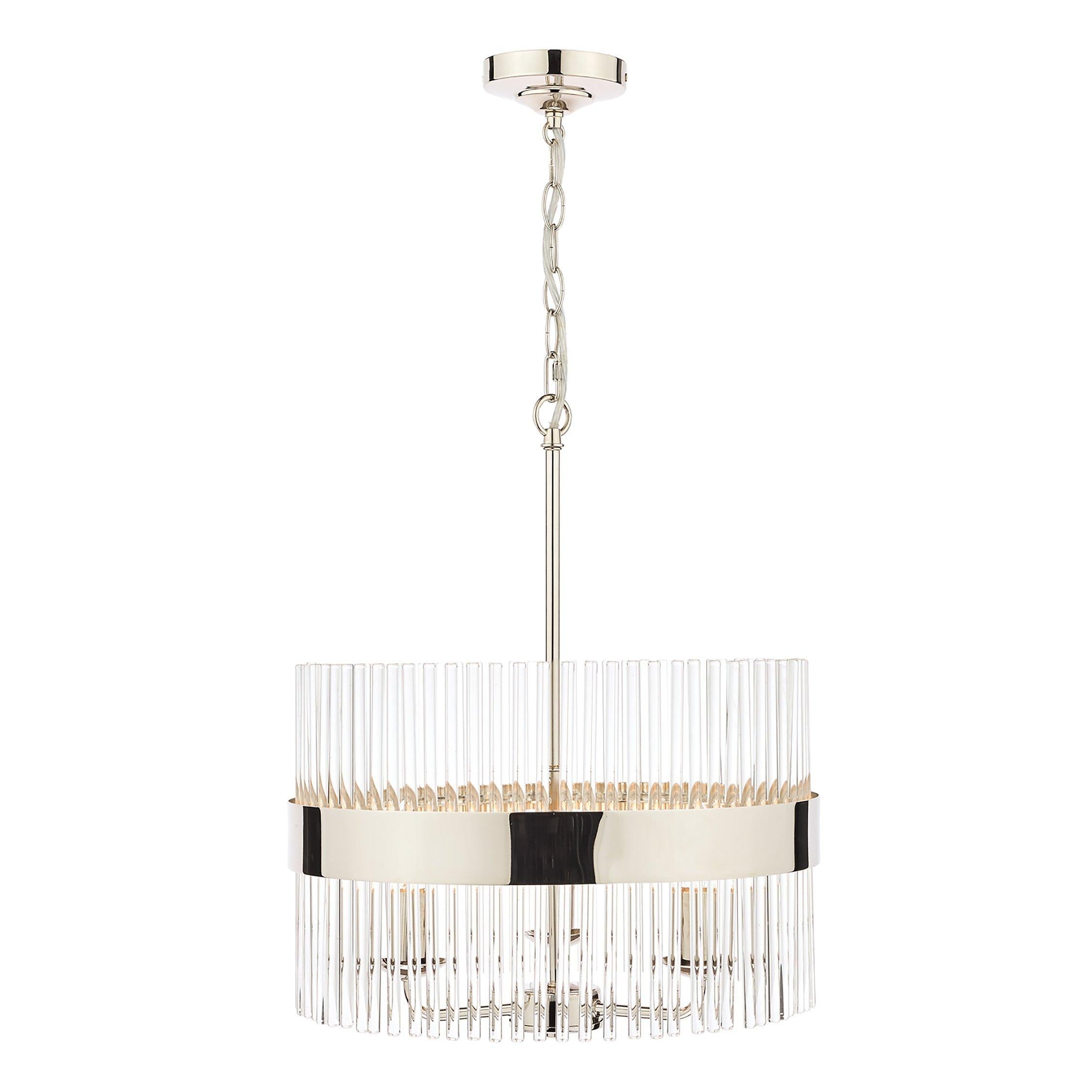 Laura Ashley Alexa ceiling light clear polished nickel (British brand)