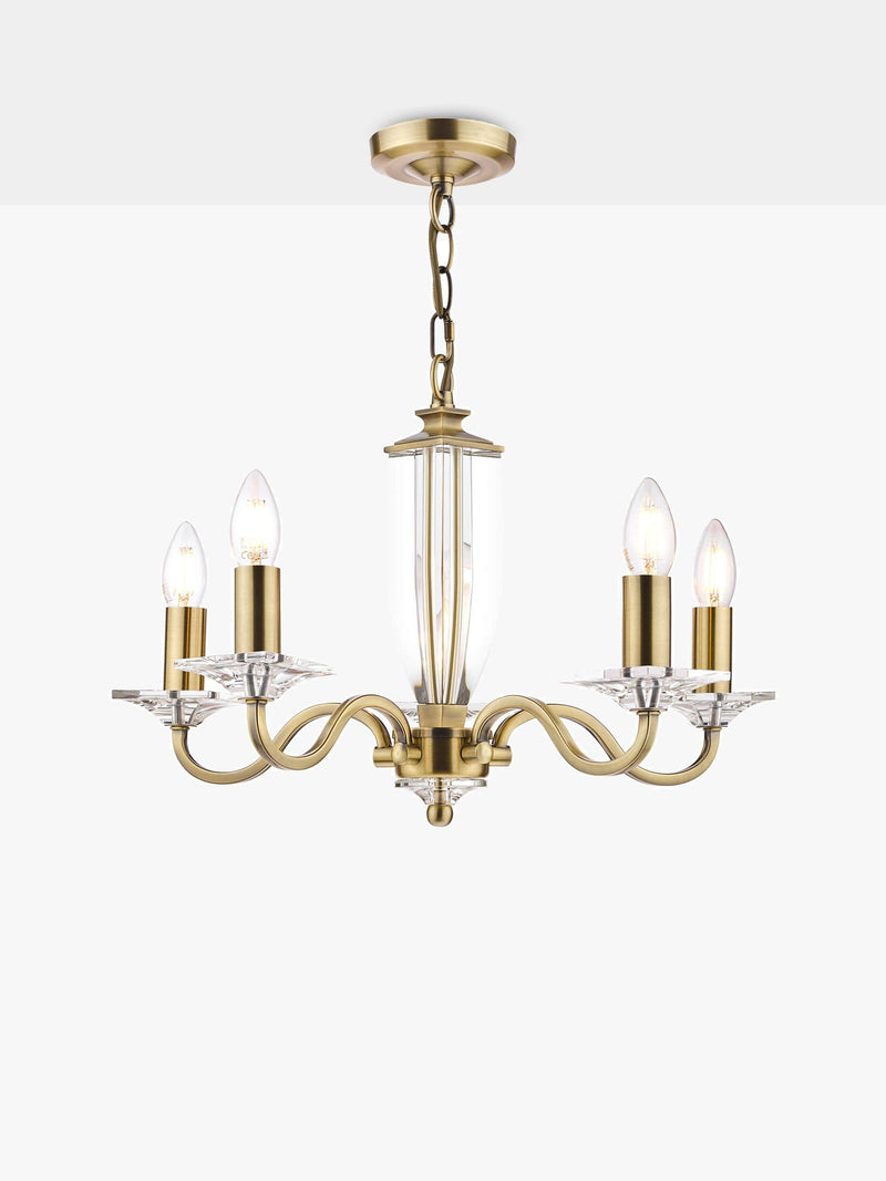 Laura Ashley 5-light chandelier antique finish - British product