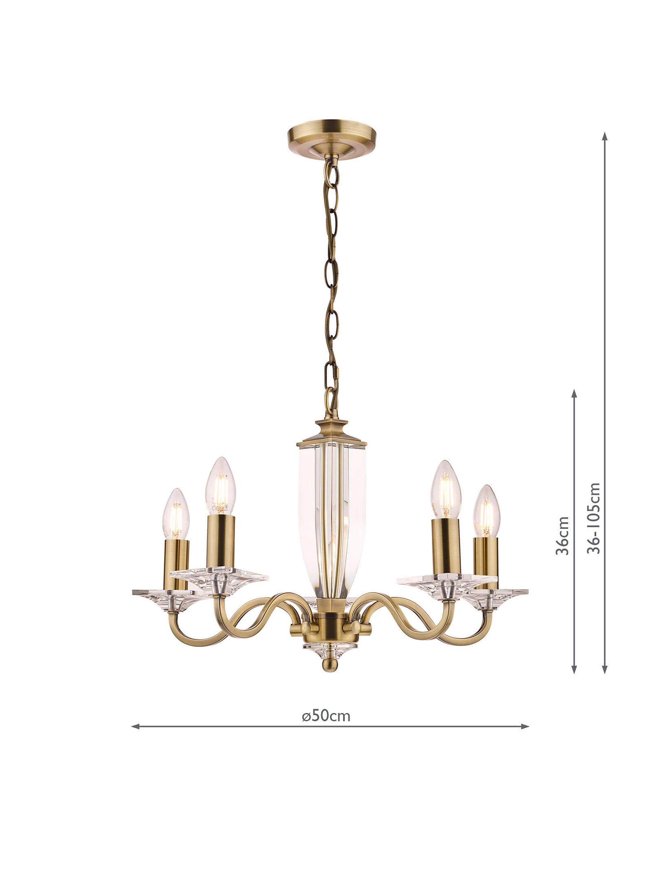 Laura Ashley 5-light chandelier antique finish - British product