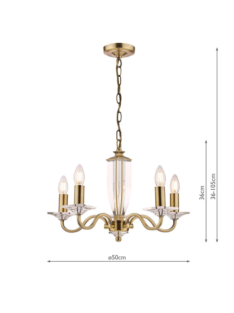 Laura Ashley 5-light chandelier antique finish - British product
