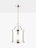 Laura Ashley Harrington glass ceiling pendant, polished nickel, imported from the UK