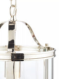 Laura Ashley Harrington glass ceiling pendant, polished nickel, imported from the UK