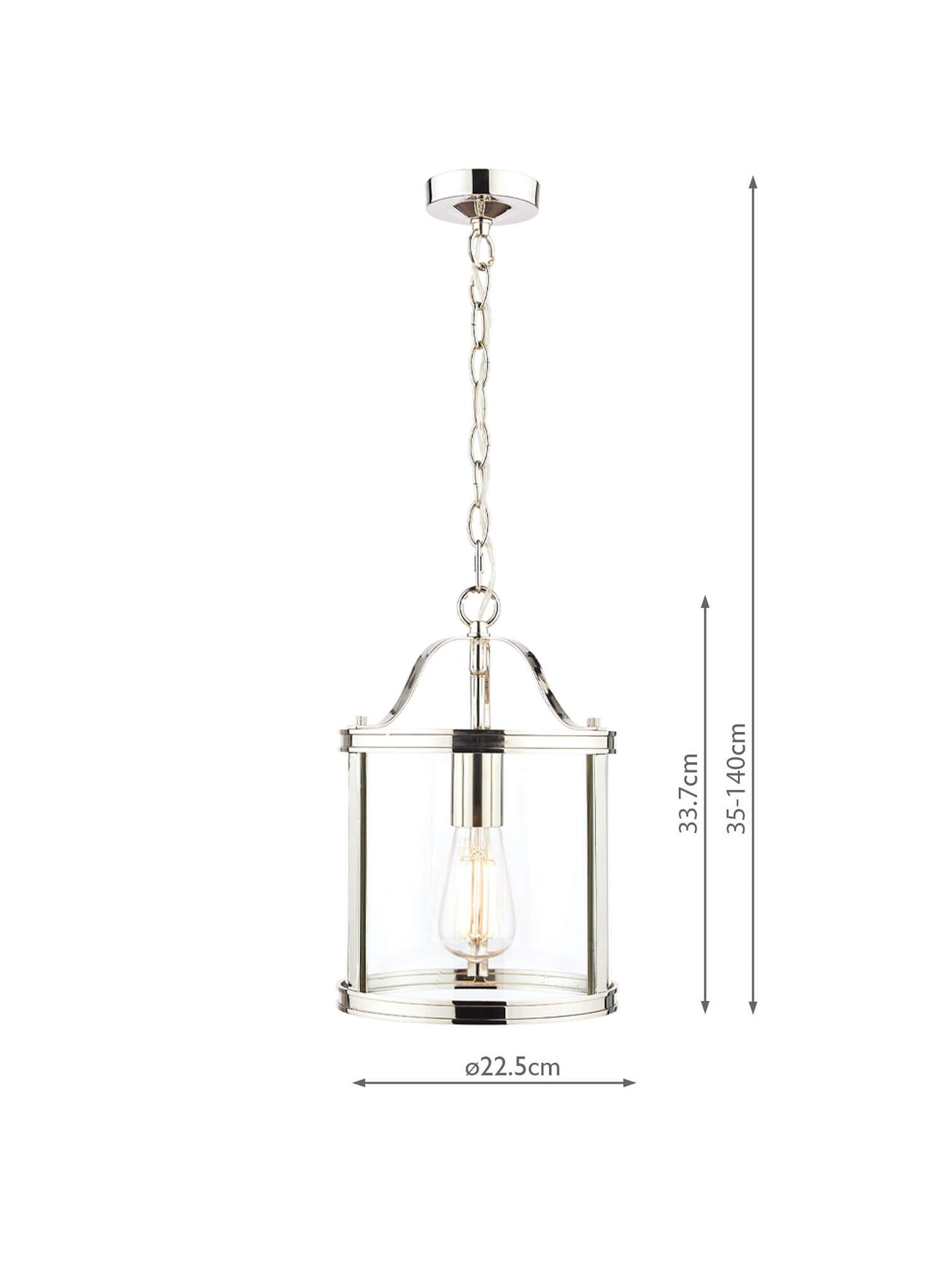 Laura Ashley Harrington glass ceiling pendant, polished nickel, imported from the UK