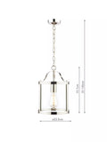 Laura Ashley Harrington glass ceiling pendant, polished nickel, imported from the UK