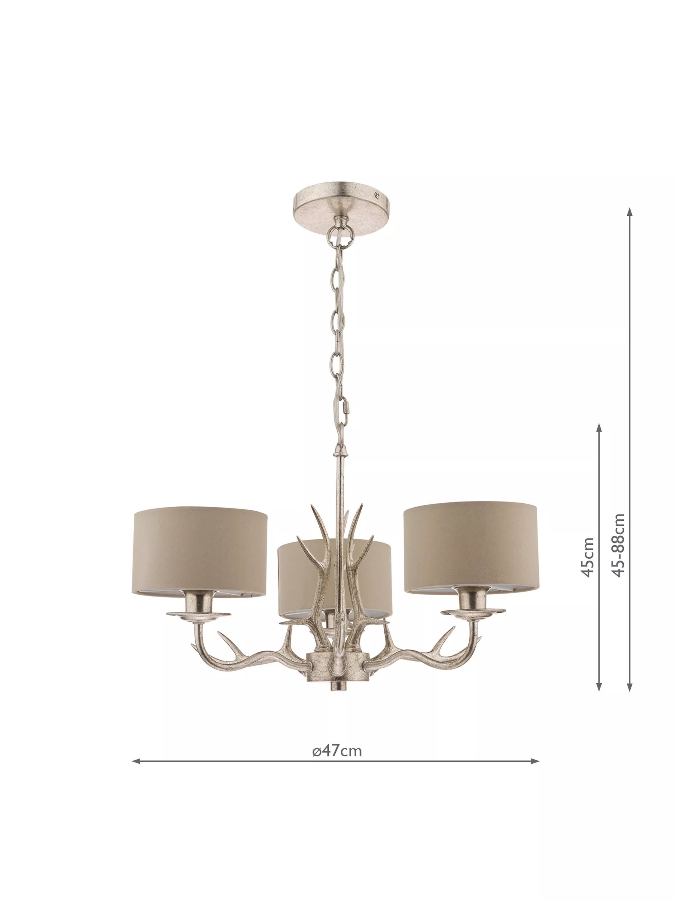 Laura Ashley chandelier 3-arm champagne ceiling light (British brand)